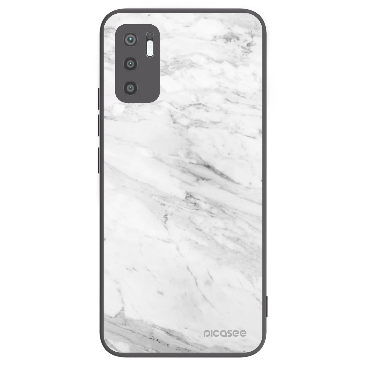 Picasee silikónový čierny obal pre Xiaomi Redmi Note 10 5G - White marble