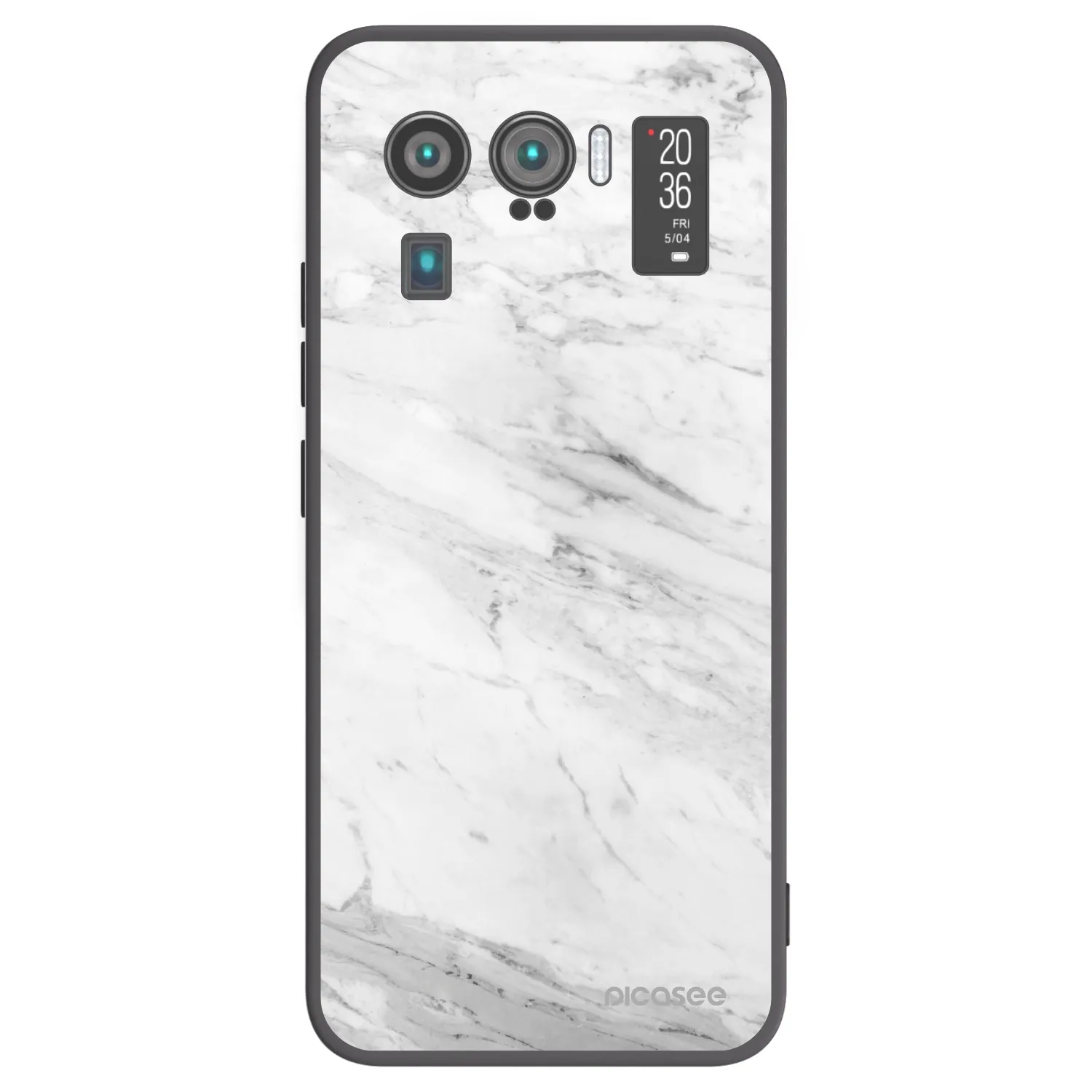Picasee silikónový čierny obal pre Xiaomi Mi 11 Ultra - White marble
