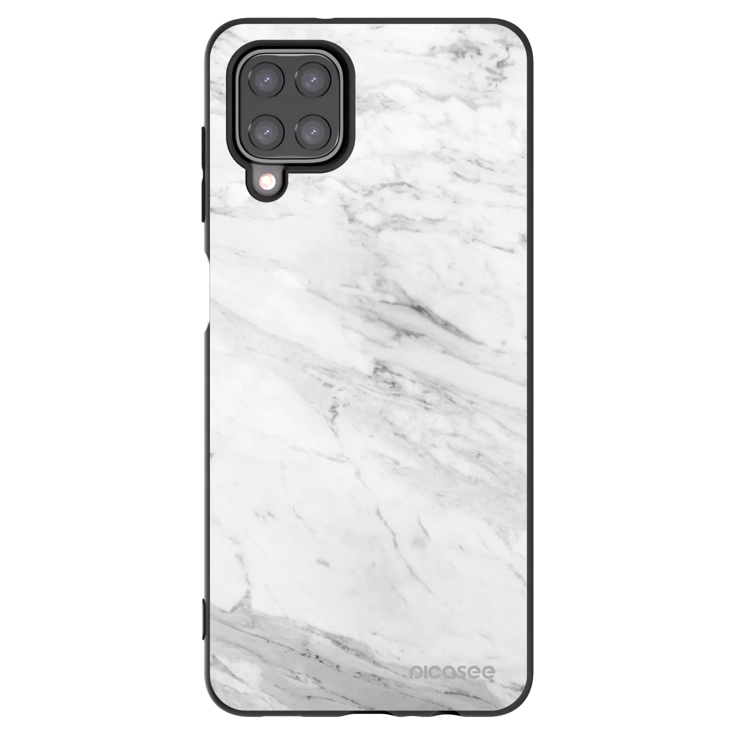 Picasee silikónový čierny obal pre Samsung Galaxy M12 M127F - White marble