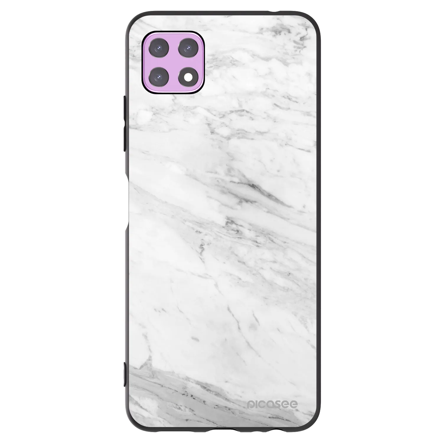 Picasee silikónový čierny obal pre Samsung Galaxy A22 A226B 5G - White marble