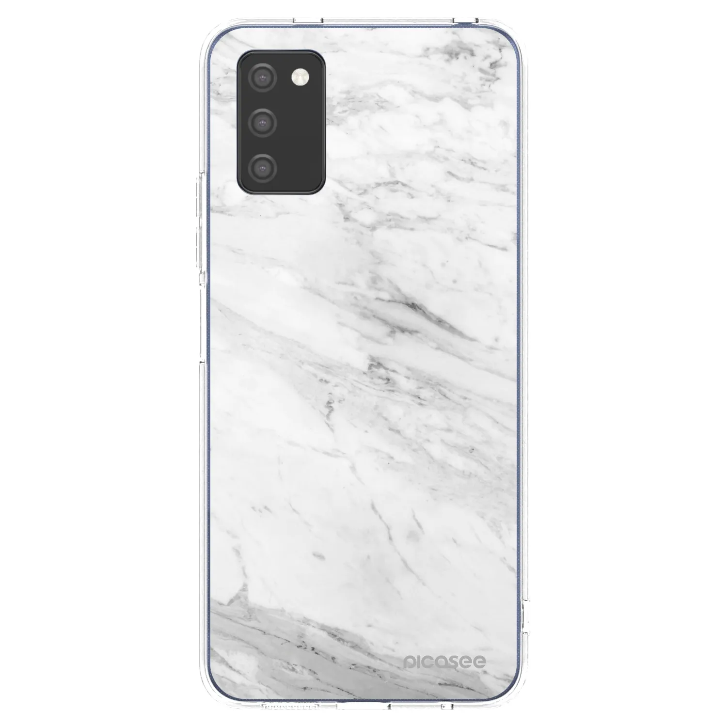 Picasee silikónový prehľadný obal pre Samsung Galaxy A02s A025G - White marble