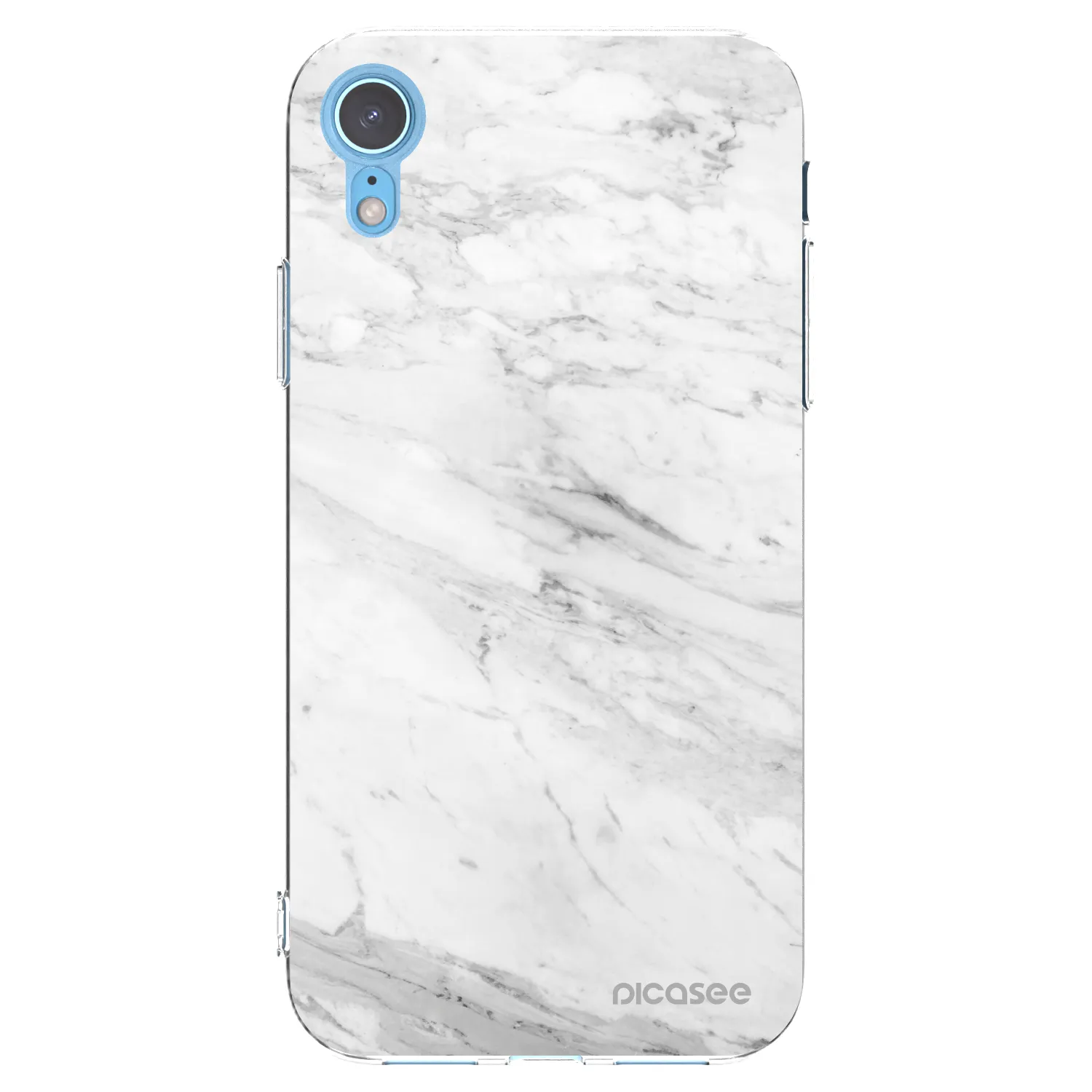 Picasee silikónový prehľadný obal pre Apple iPhone XR - White marble