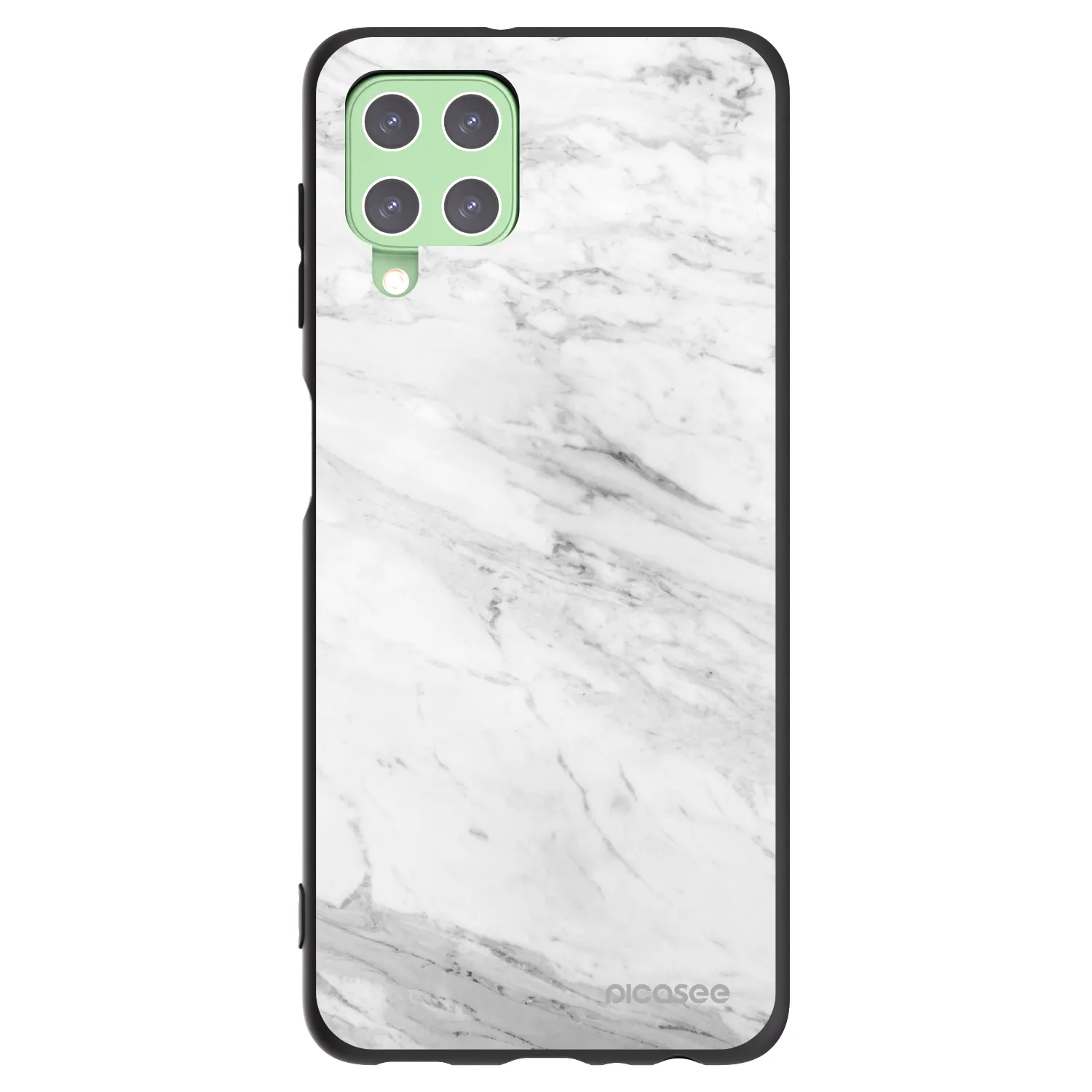 Picasee silikónový čierny obal pre Samsung Galaxy A22 A225F 4G - White marble