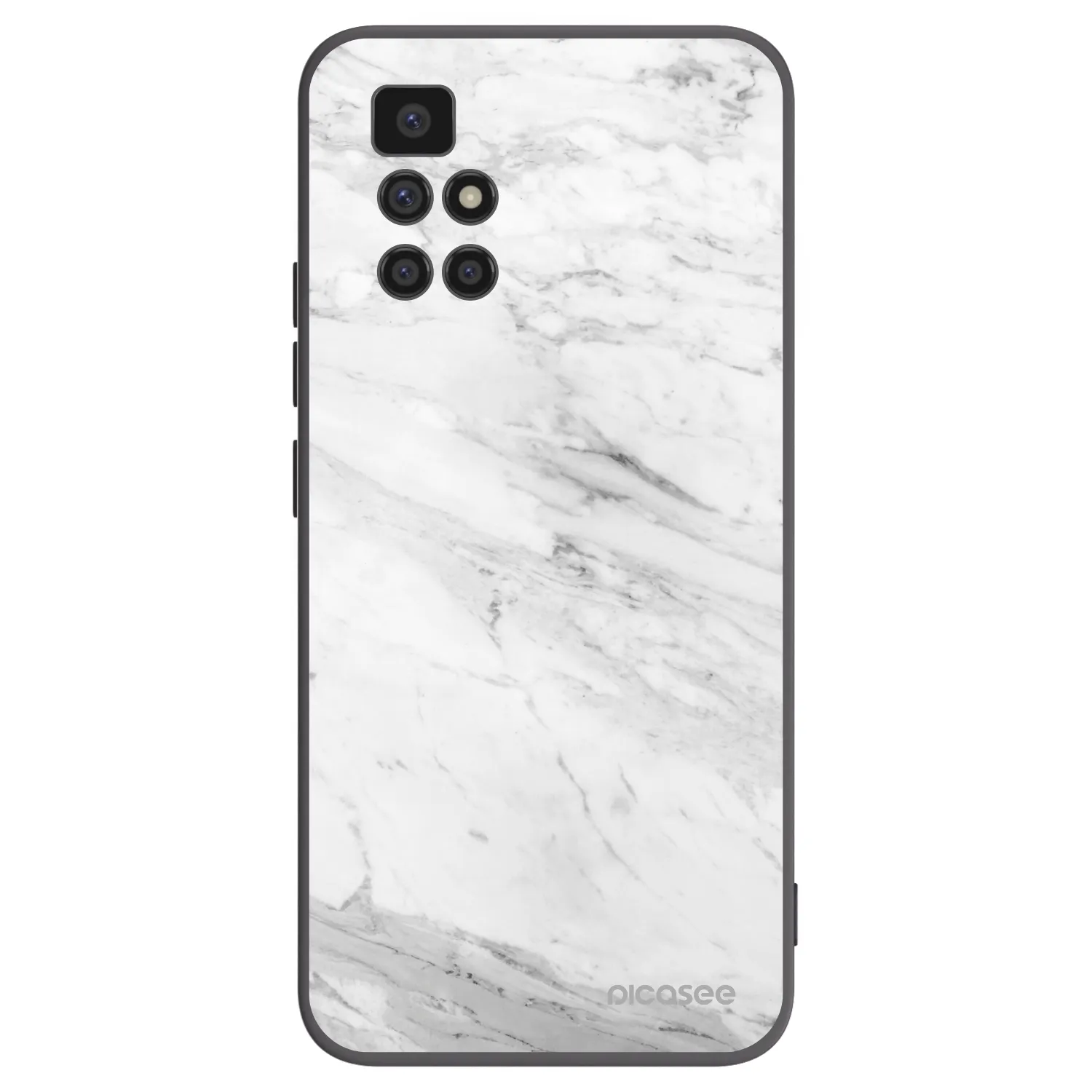 Picasee silikónový čierny obal pre Xiaomi Redmi 10 - White marble