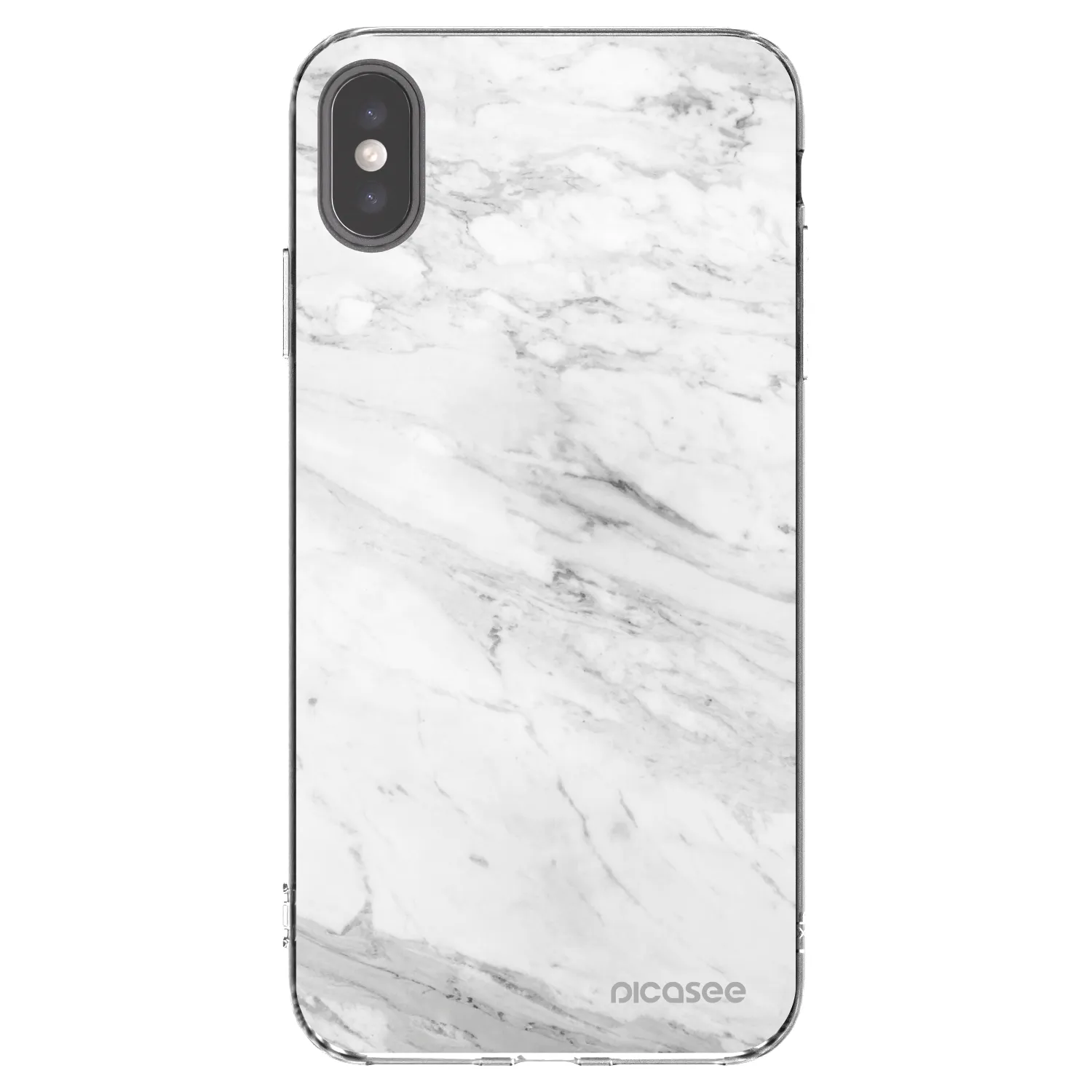 Picasee silikónový prehľadný obal pre Apple iPhone XS Max - White marble
