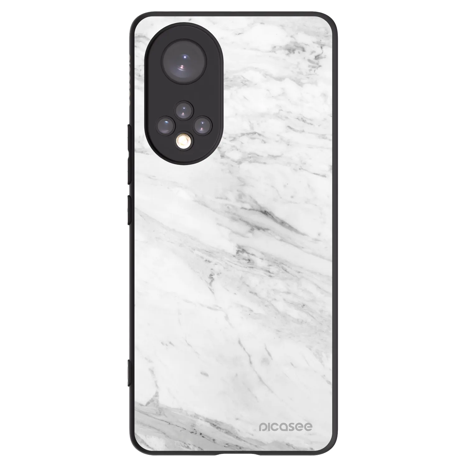 Picasee silikónový čierny obal pre Honor 50 5G - White marble