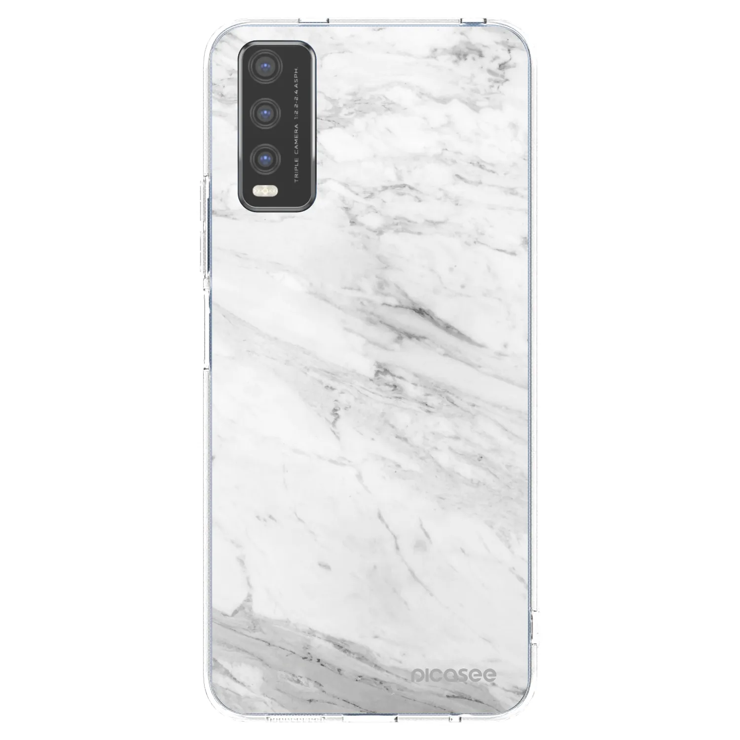 Picasee silikónový prehľadný obal pre Vivo Y20s - White marble