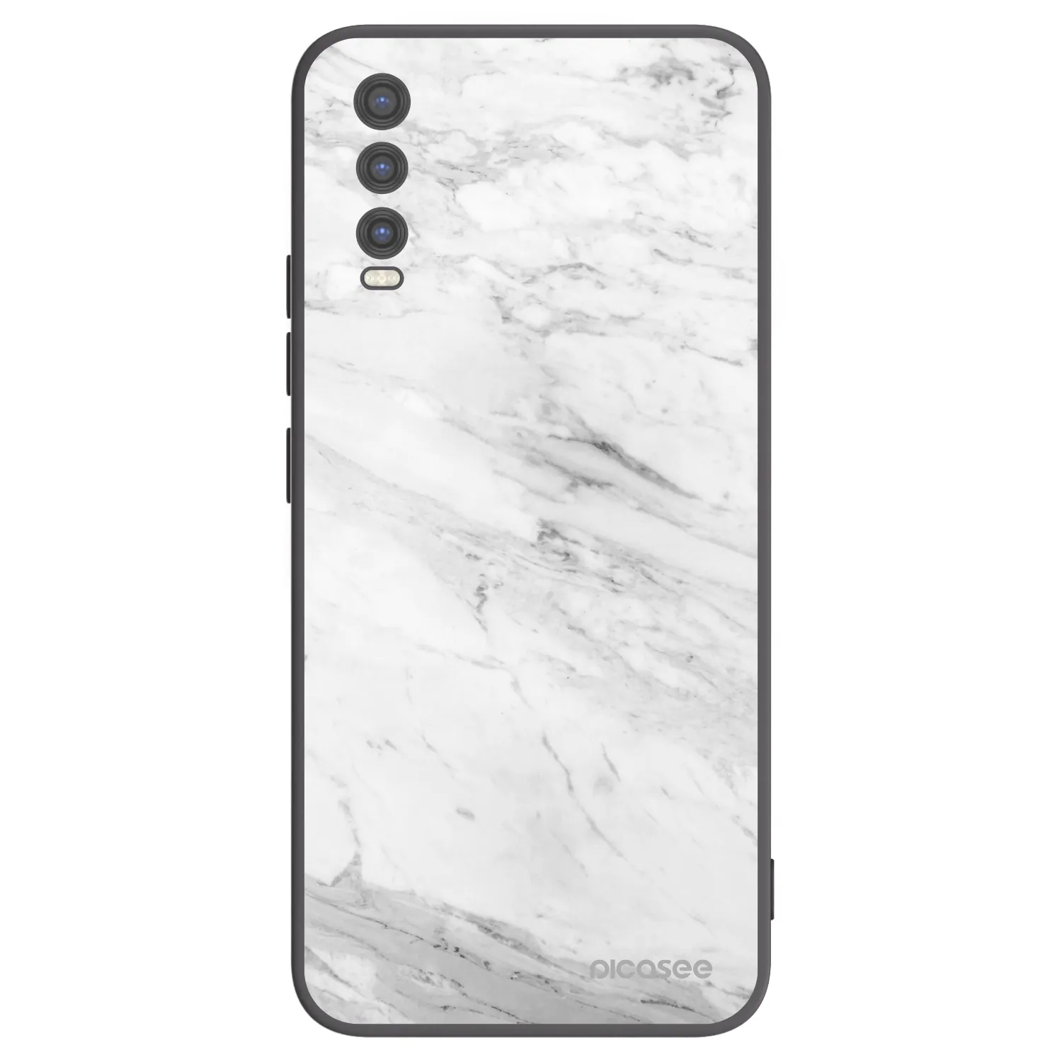 Picasee silikónový čierny obal pre Vivo Y20s - White marble