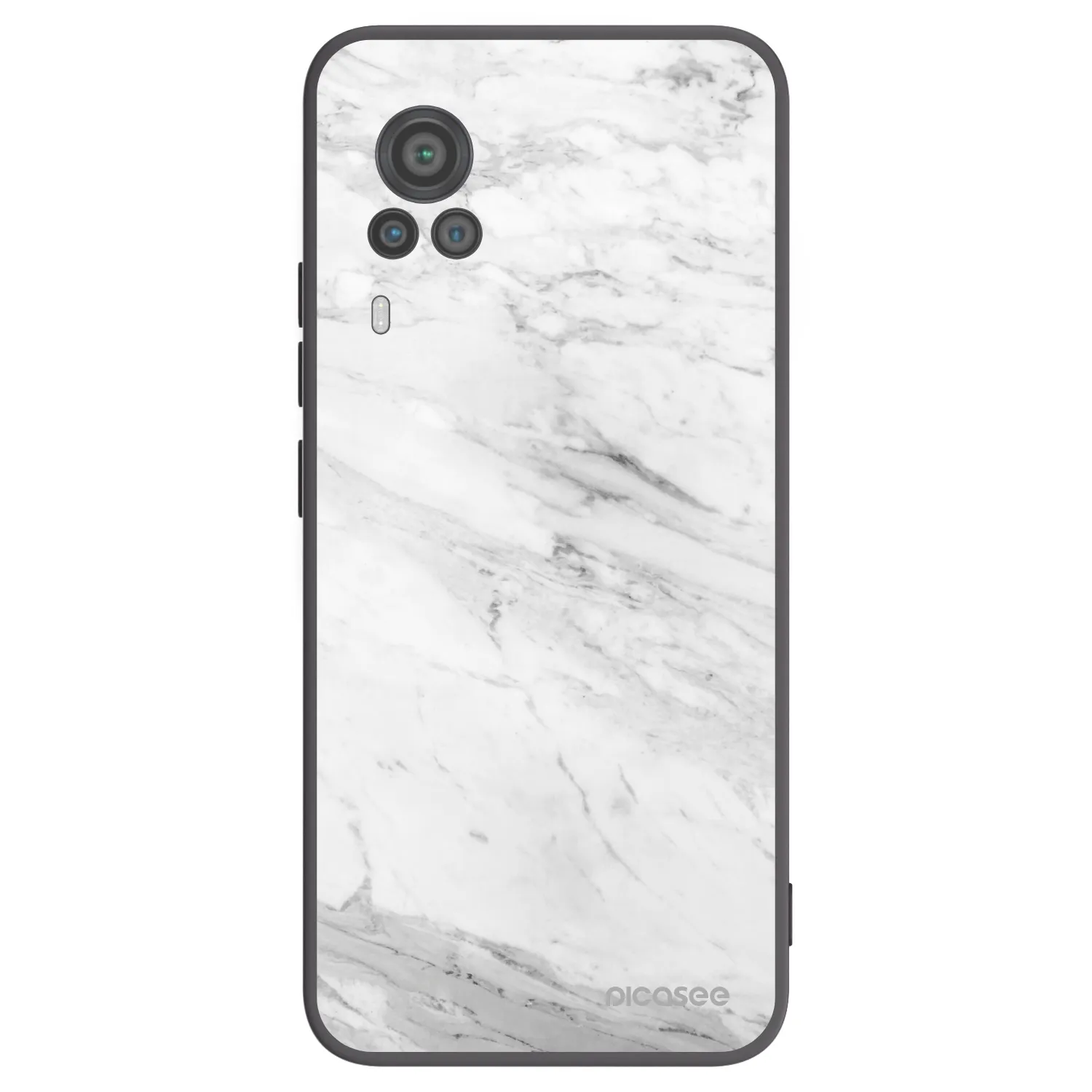 Picasee silikónový čierny obal pre Vivo X60 Pro 5G - White marble
