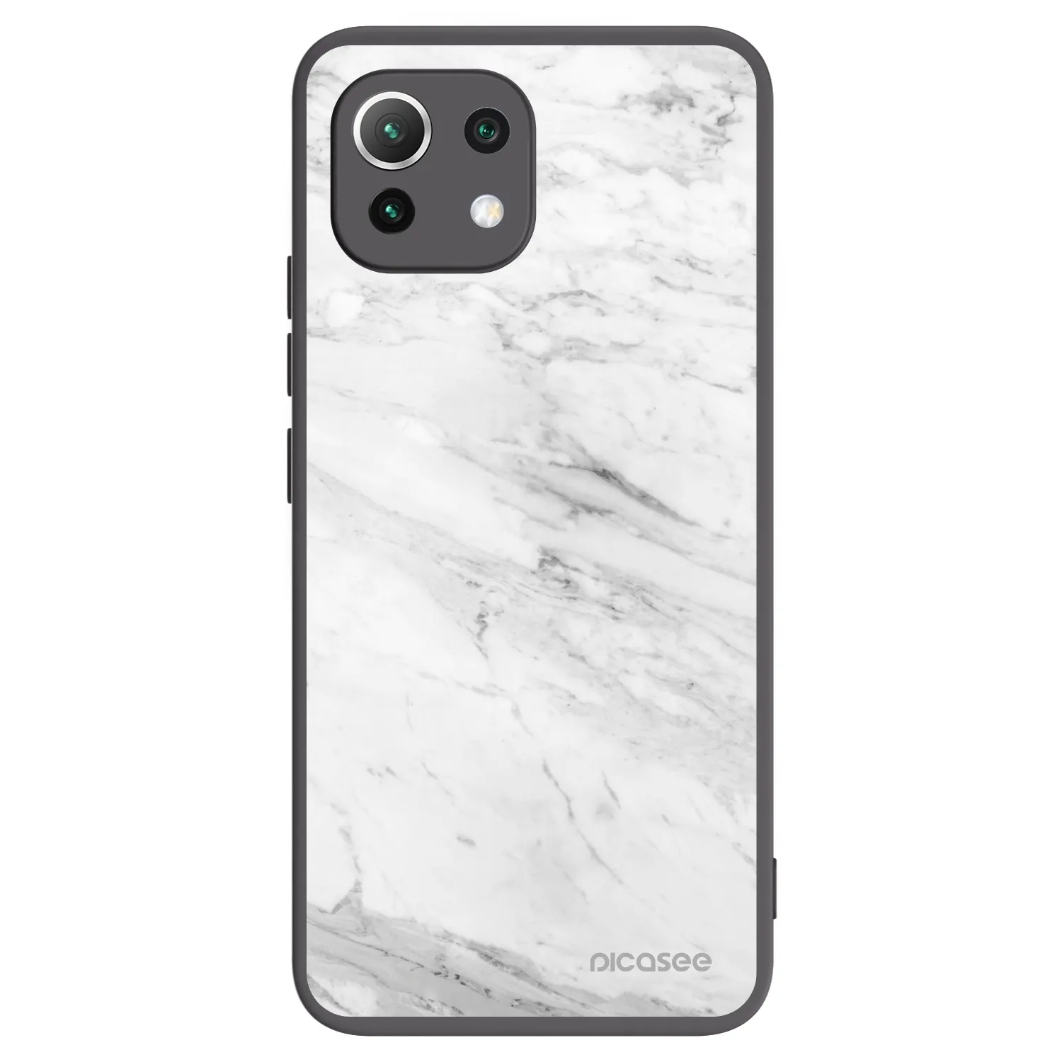 Picasee silikónový čierny obal pre Xiaomi 11 Lite 5G NE - White marble