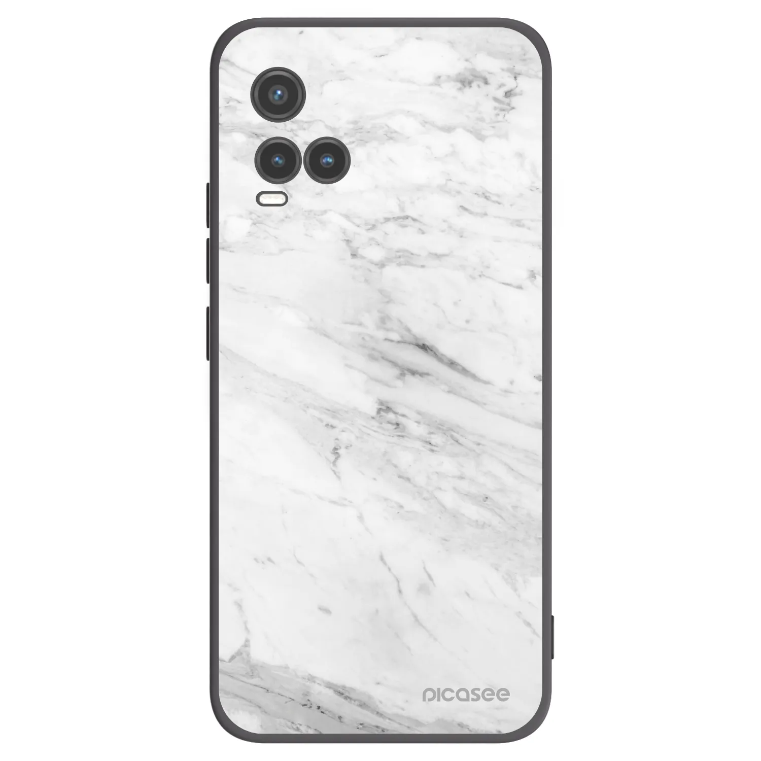 Picasee silikónový čierny obal pre Vivo Y33s - White marble