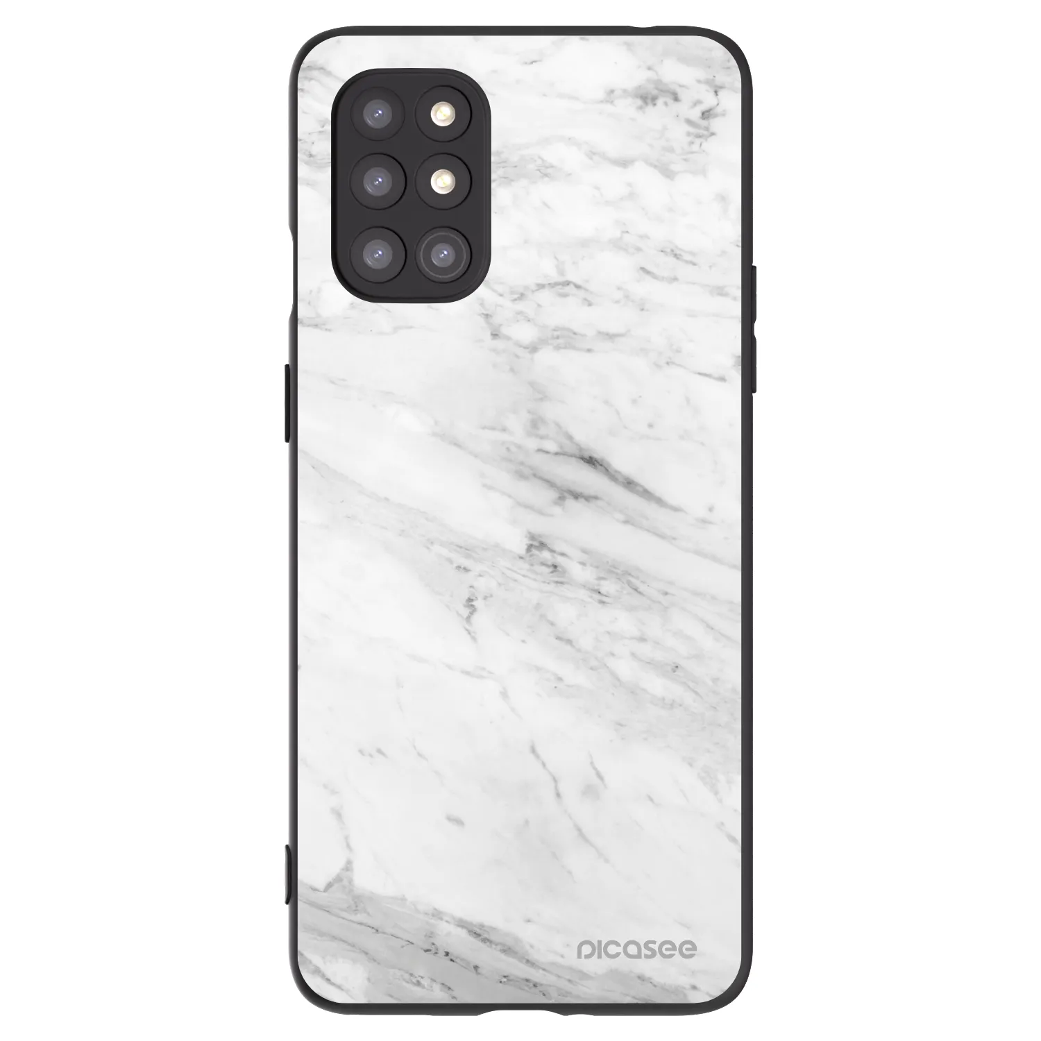 Picasee silikónový čierny obal pre OnePlus 8T - White marble
