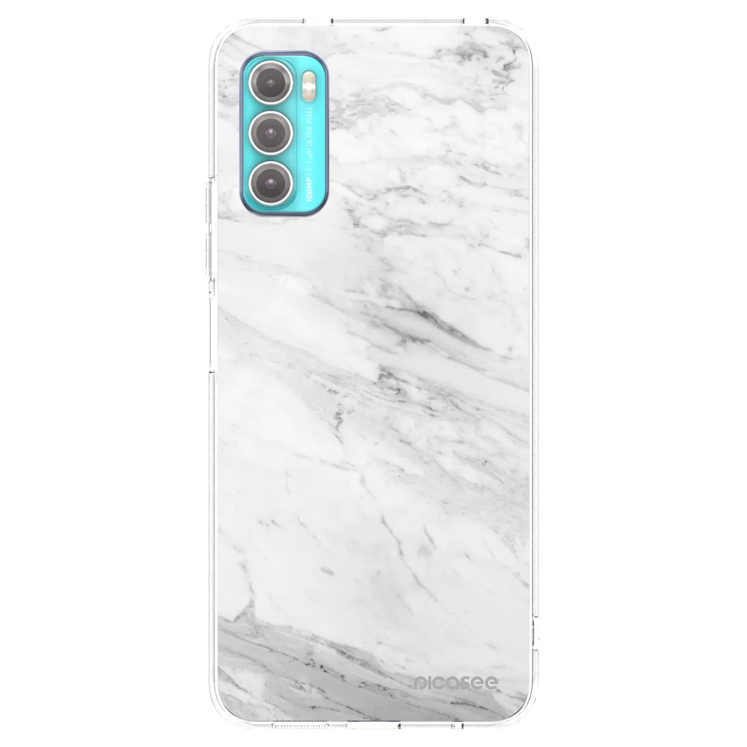 Picasee silikónový prehľadný obal pre Motorola Moto G60 - White marble