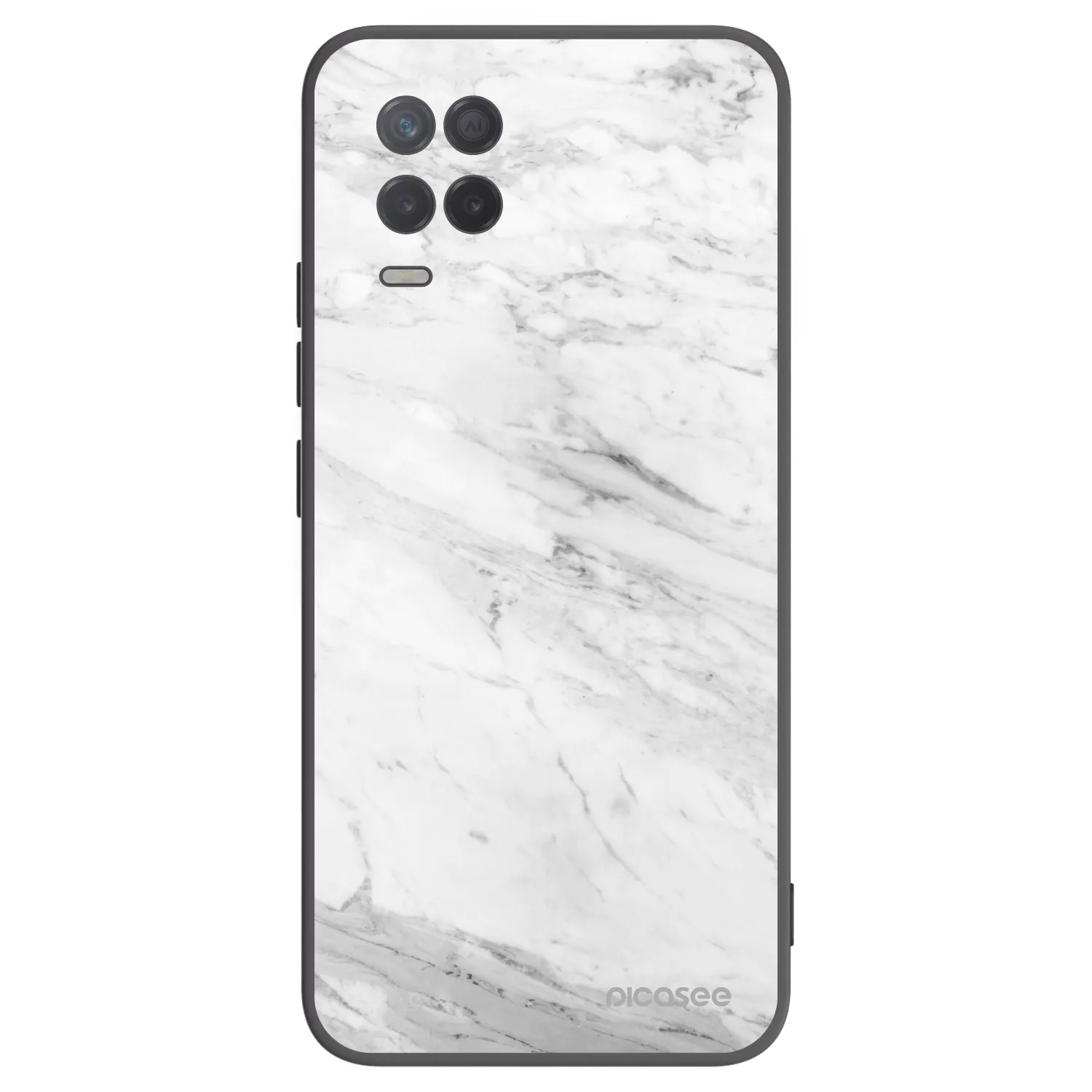 Picasee silikónový čierny obal pre Realme 8 5G - White marble