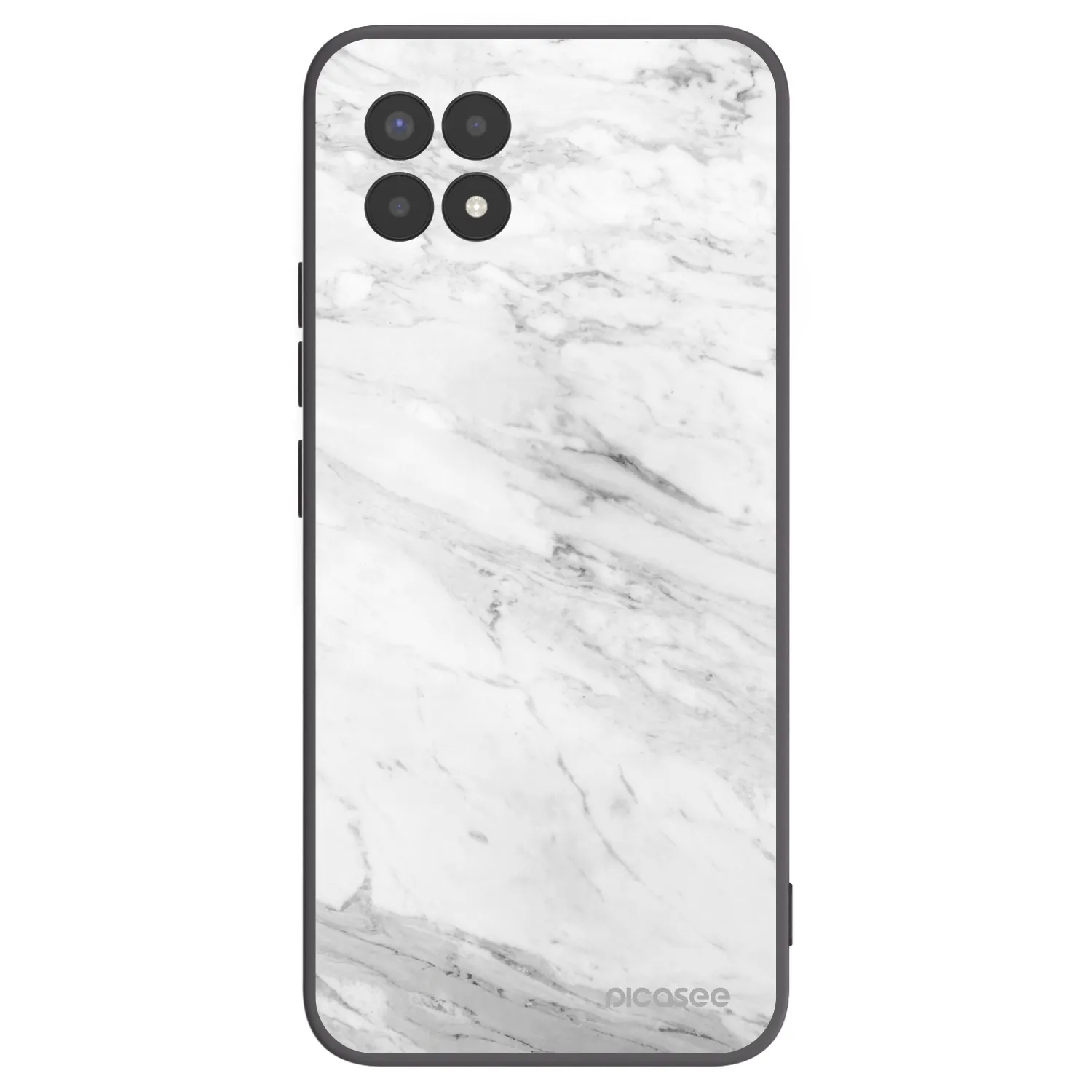 Picasee silikónový čierny obal pre Realme 8i - White marble