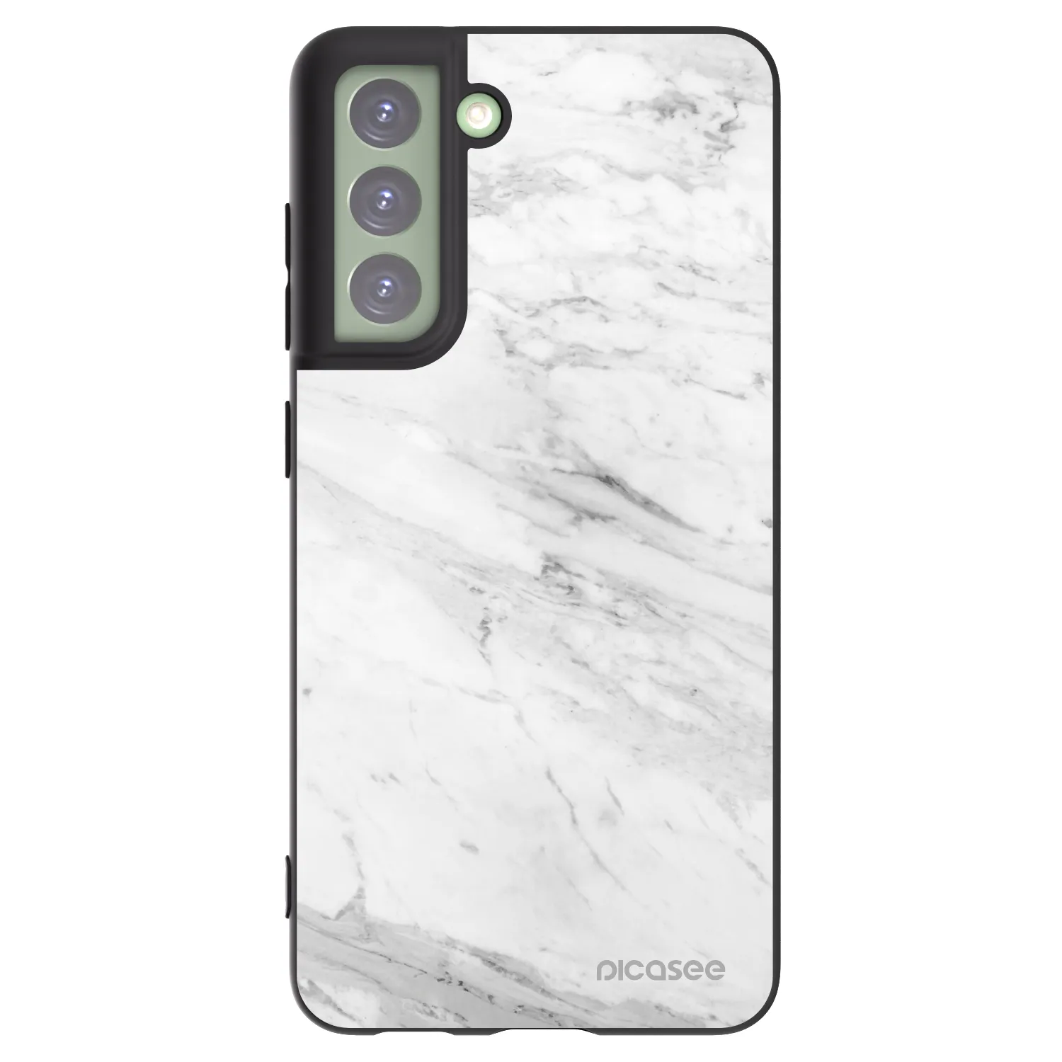 Picasee silikónový čierny obal pre Samsung Galaxy S21 FE 5G - White marble