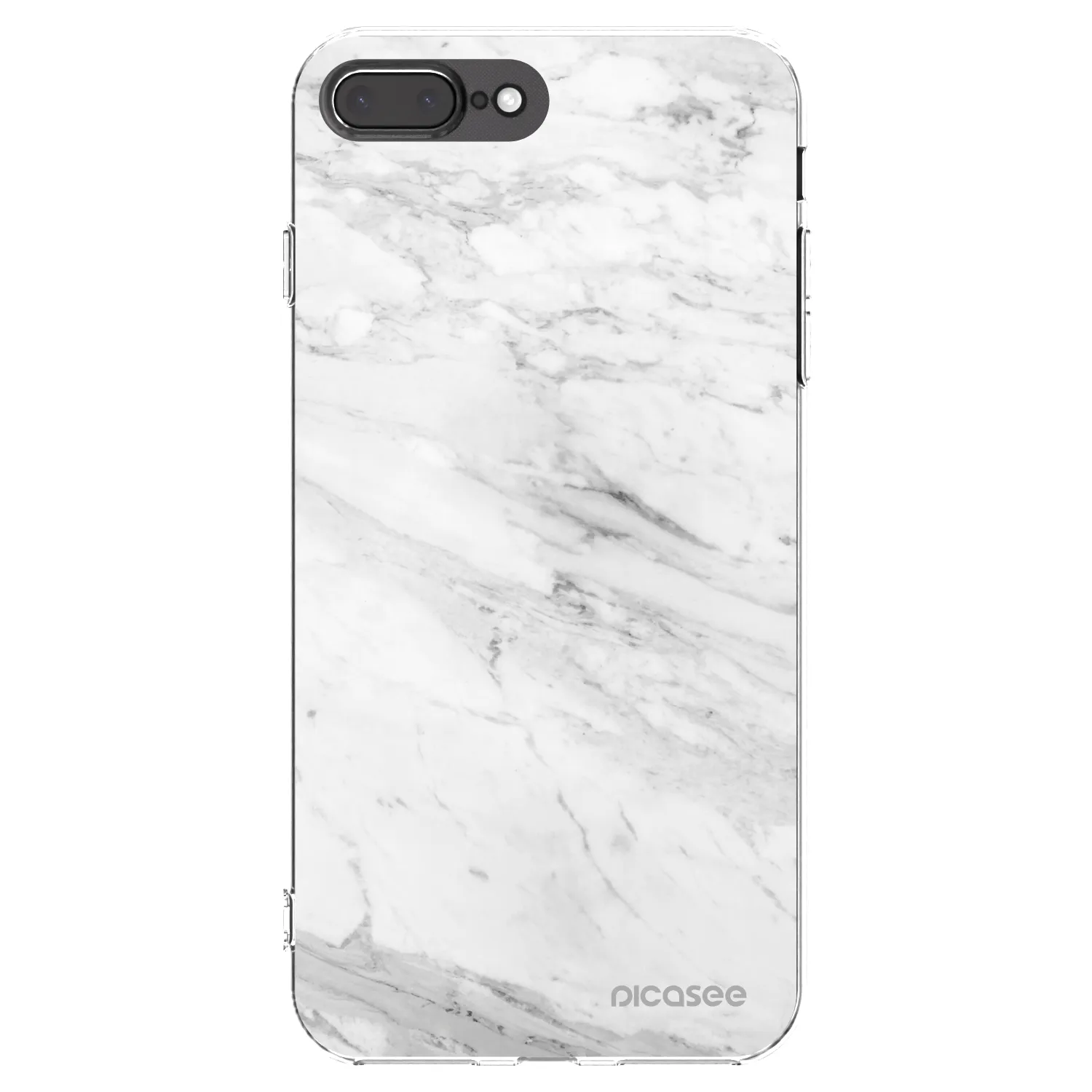 Picasee silikónový prehľadný obal pre Apple iPhone 7 Plus - White marble