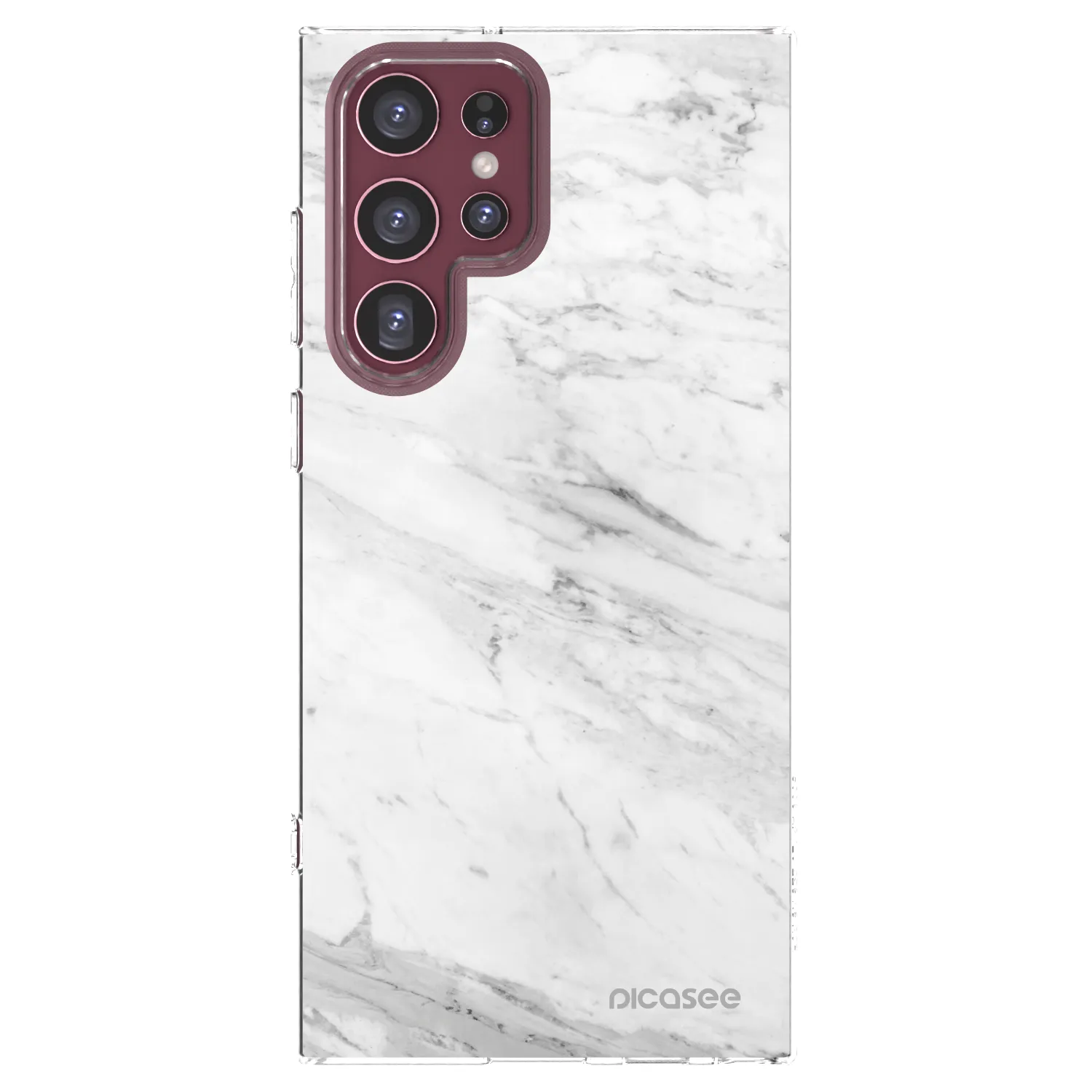 Picasee silikónový prehľadný obal pre Samsung Galaxy S22 Ultra 5G - White marble