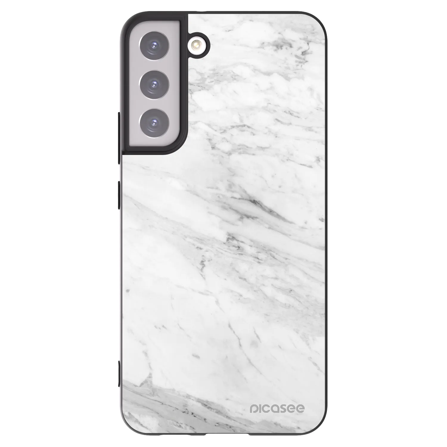 Picasee silikónový čierny obal pre Samsung Galaxy S22+ 5G - White marble