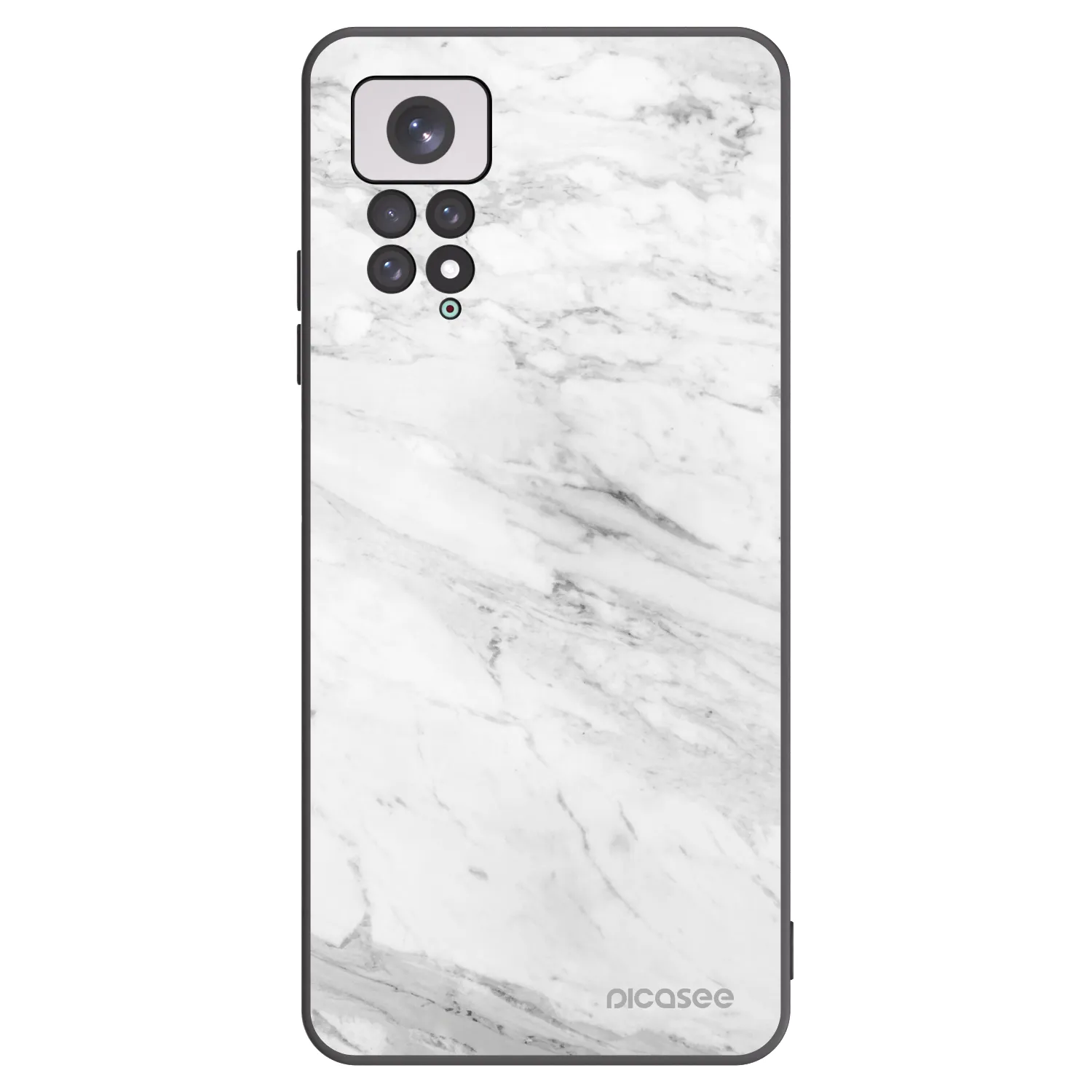 Picasee silikónový čierny obal pre Xiaomi Redmi Note 11 - White marble