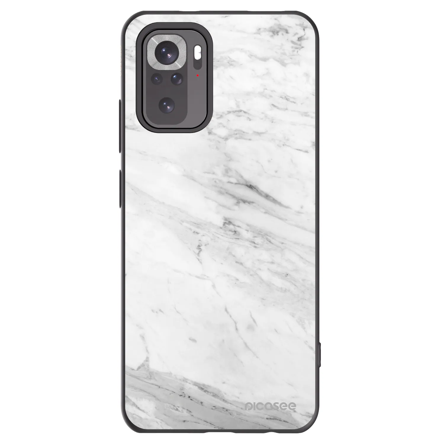 Picasee silikónový čierny obal pre Xiaomi Redmi Note 11S 4G - White marble