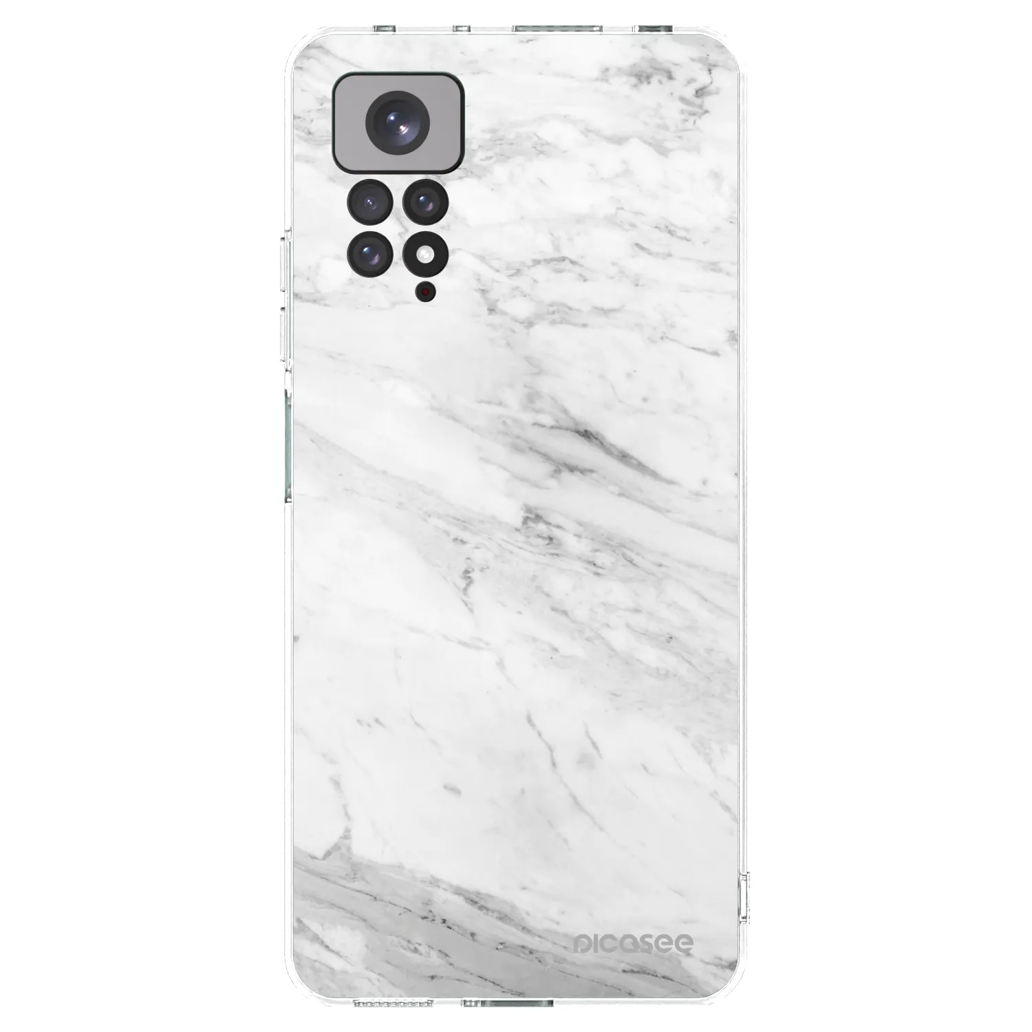 Picasee silikónový prehľadný obal pre Xiaomi Redmi Note 11S 4G - White marble