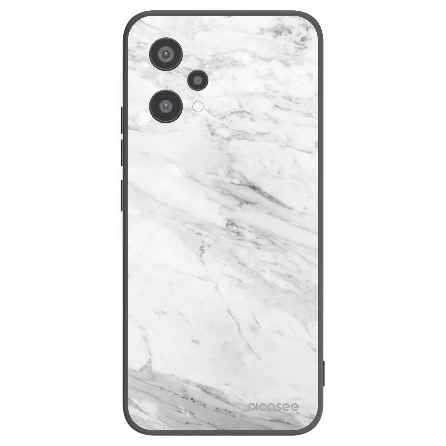 Picasee silikónový čierny obal pre Realme 9 Pro 5G - White marble