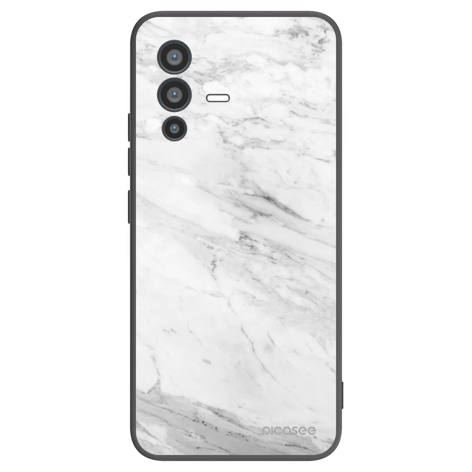 Picasee silikónový čierny obal pre Vivo V23 5G - White marble
