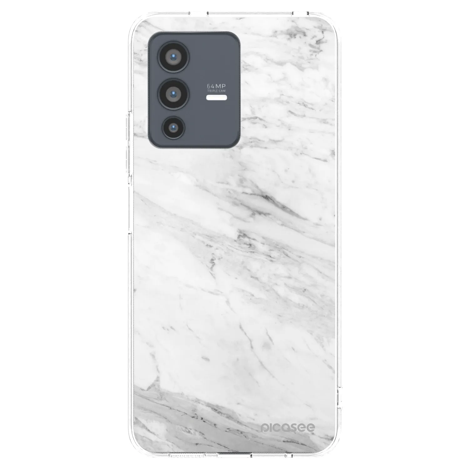 Picasee silikónový prehľadný obal pre Vivo V23 5G - White marble