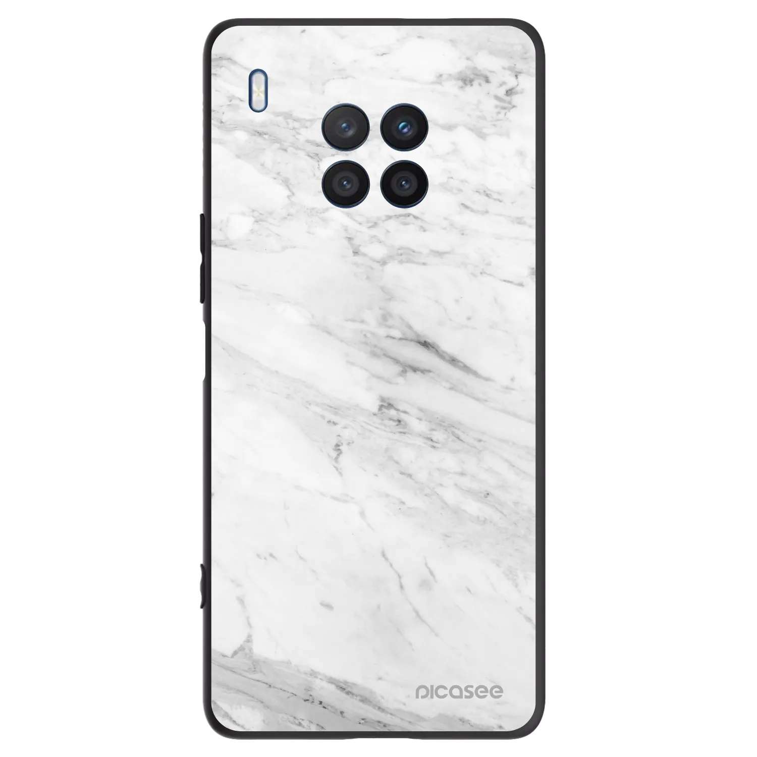 Picasee silikónový čierny obal pre Honor 50 Lite - White marble