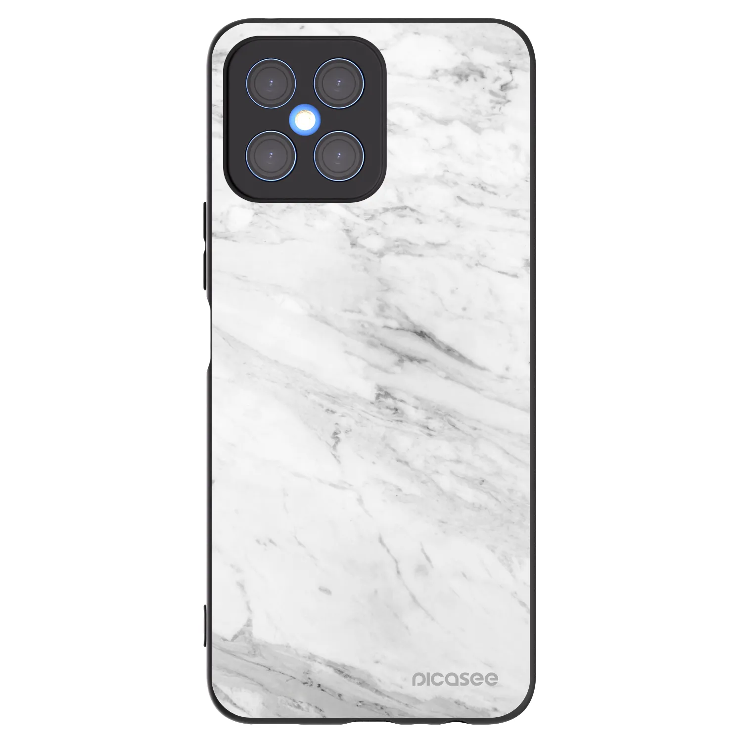 Picasee silikónový čierny obal pre Honor X8 4G - White marble