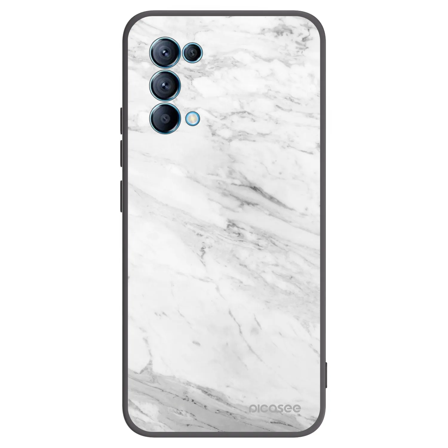 Picasee silikónový čierny obal pre OPPO Reno 5 5G - White marble