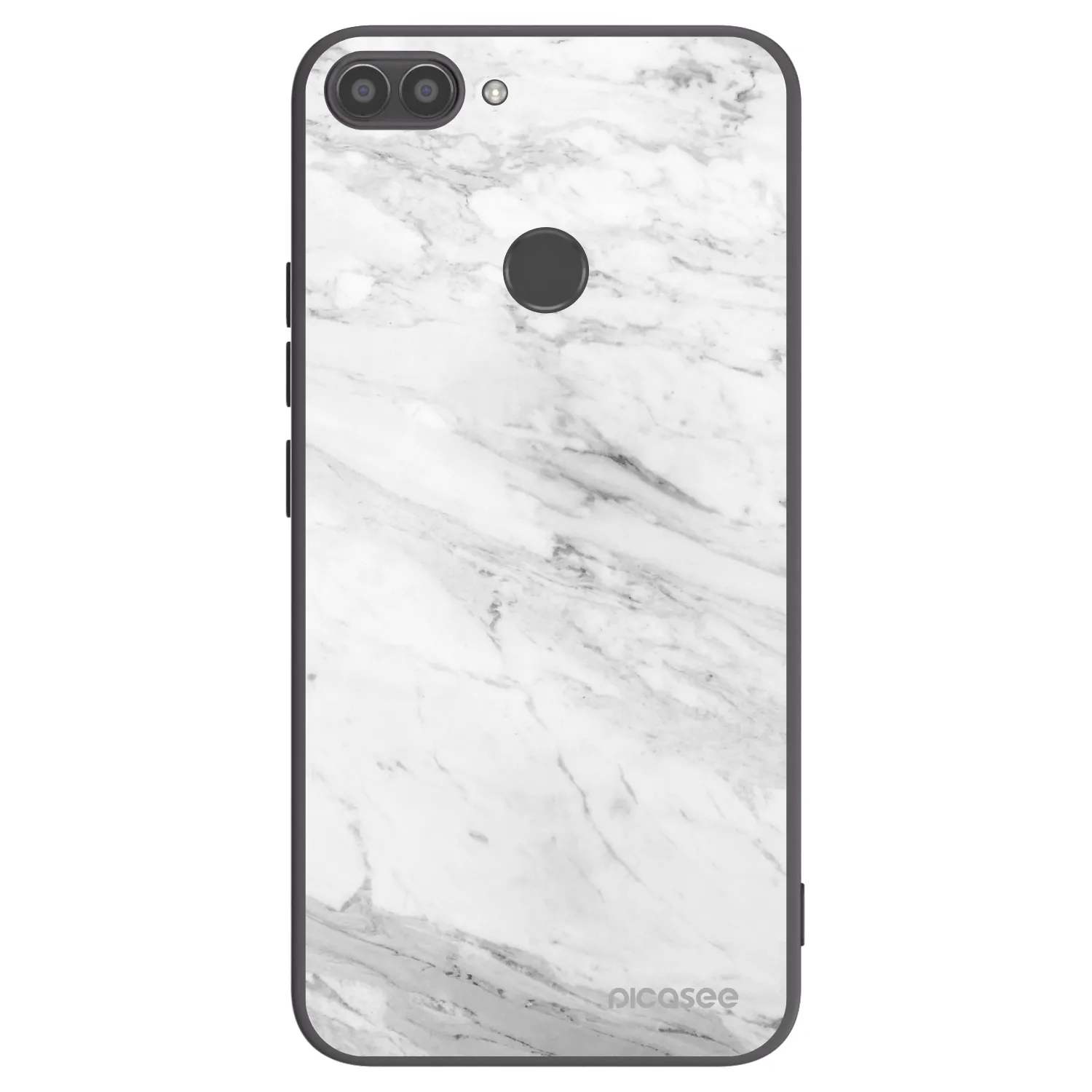 Picasee silikónový čierny obal pre Huawei P Smart - White marble