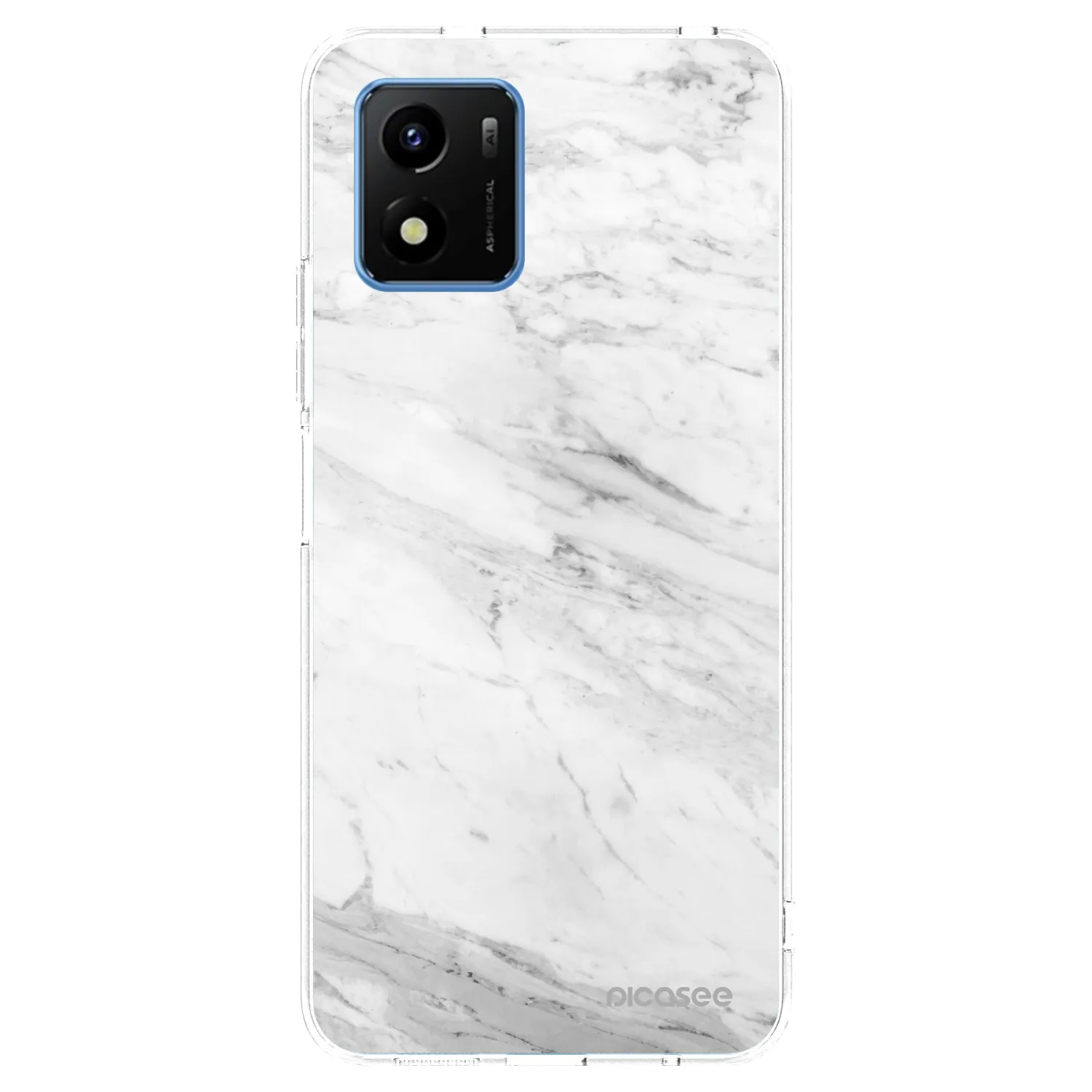 Picasee silikónový prehľadný obal pre Vivo Y01 - White marble
