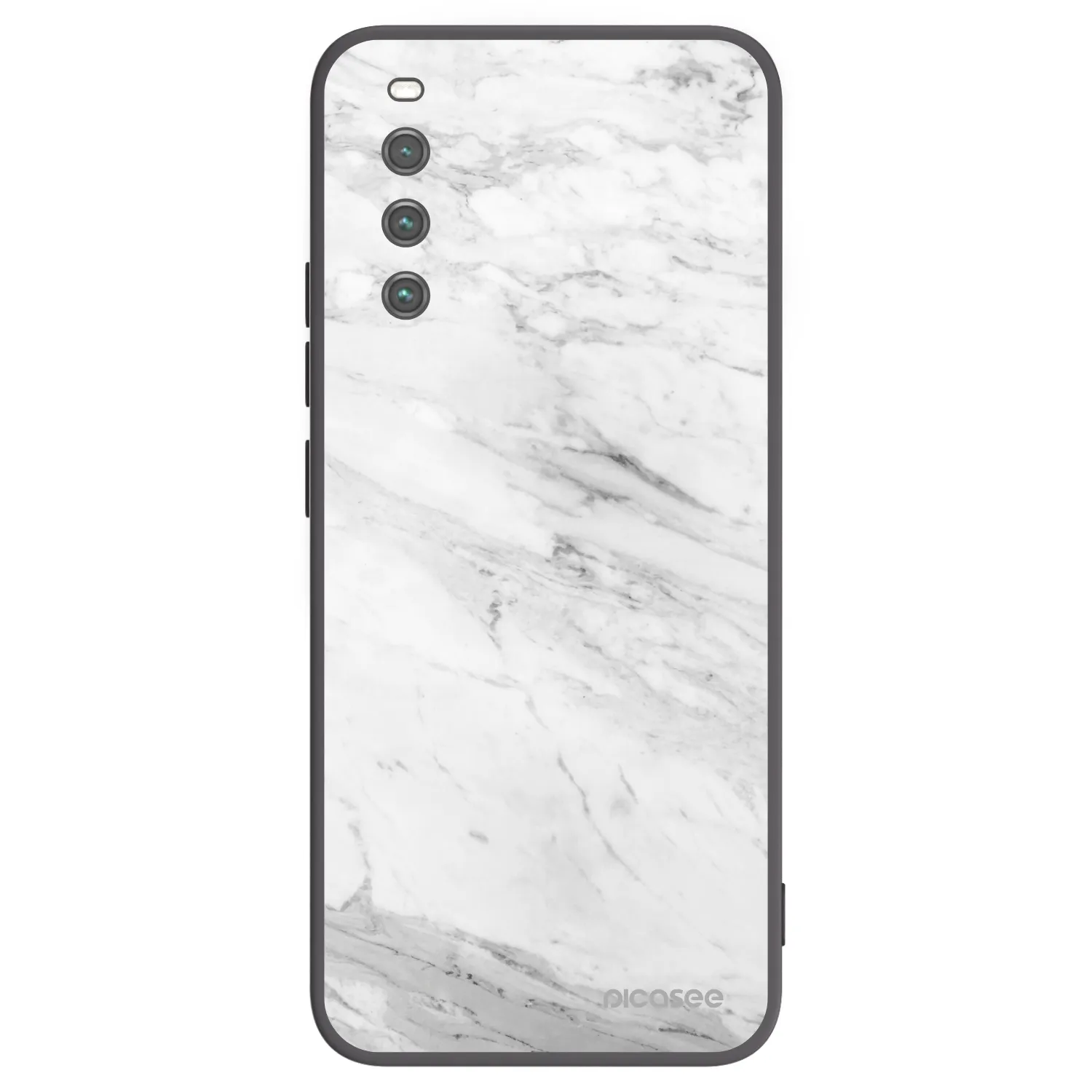 Picasee silikónový čierny obal pre Sony Xperia 10 IV 5G - White marble