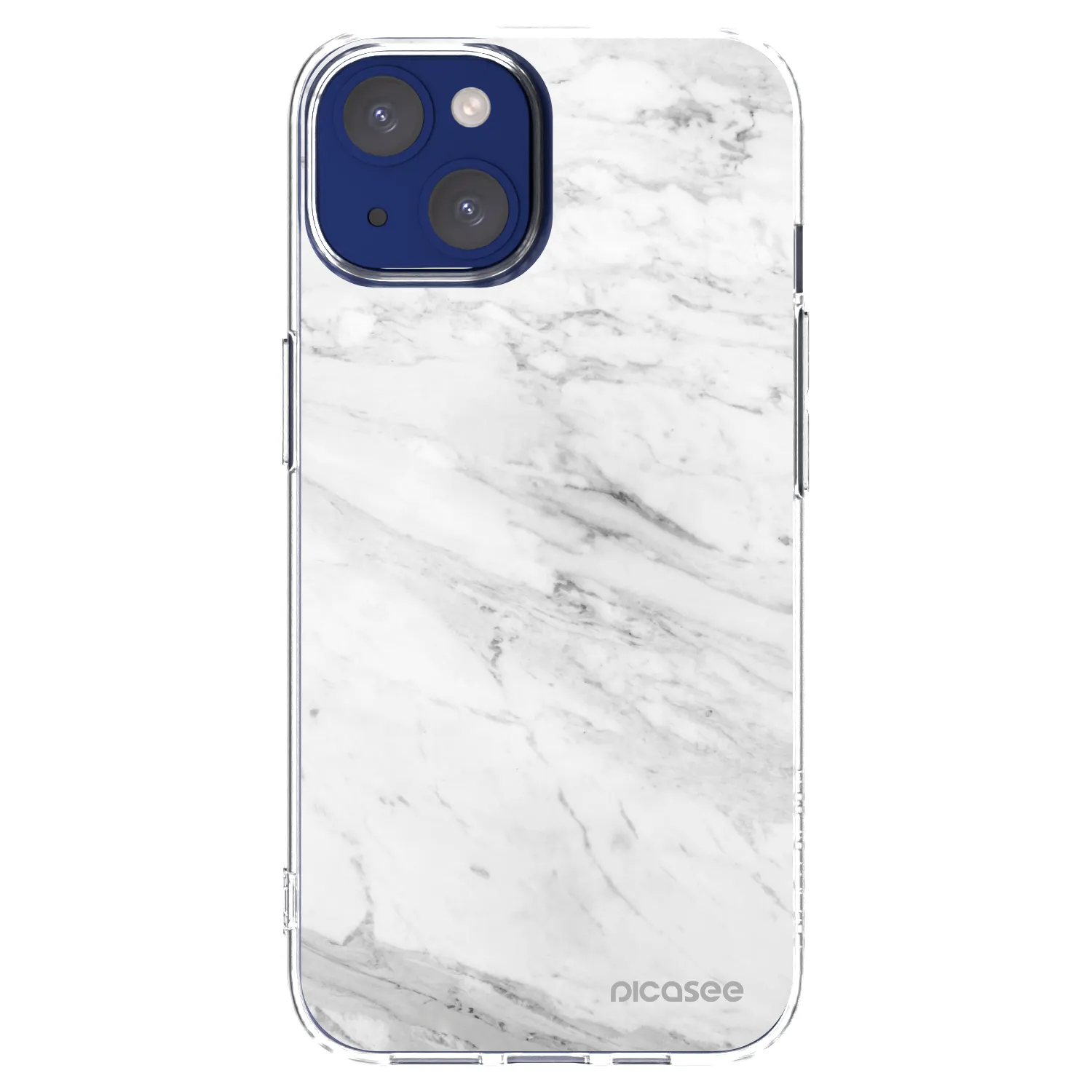 Silikónový prehľadný obal pre Apple iPhone 14 - White marble