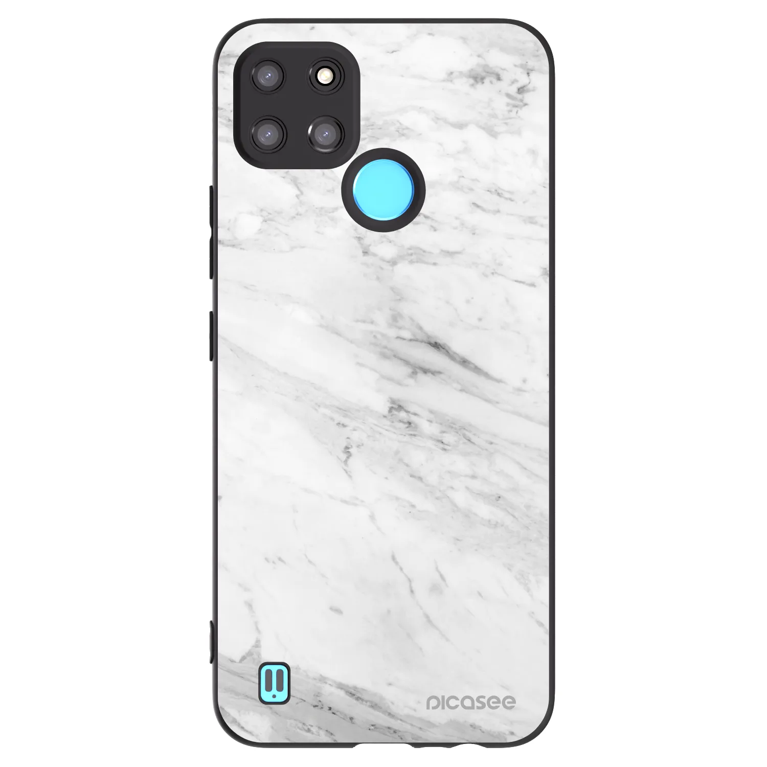 Picasee silikónový čierny obal pre Realme C21Y - White marble