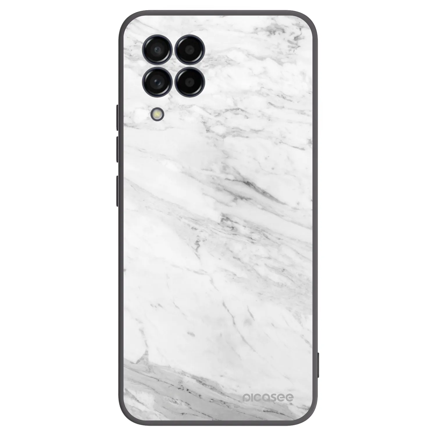 Picasee silikónový čierny obal pre Samsung Galaxy M53 5G - White marble