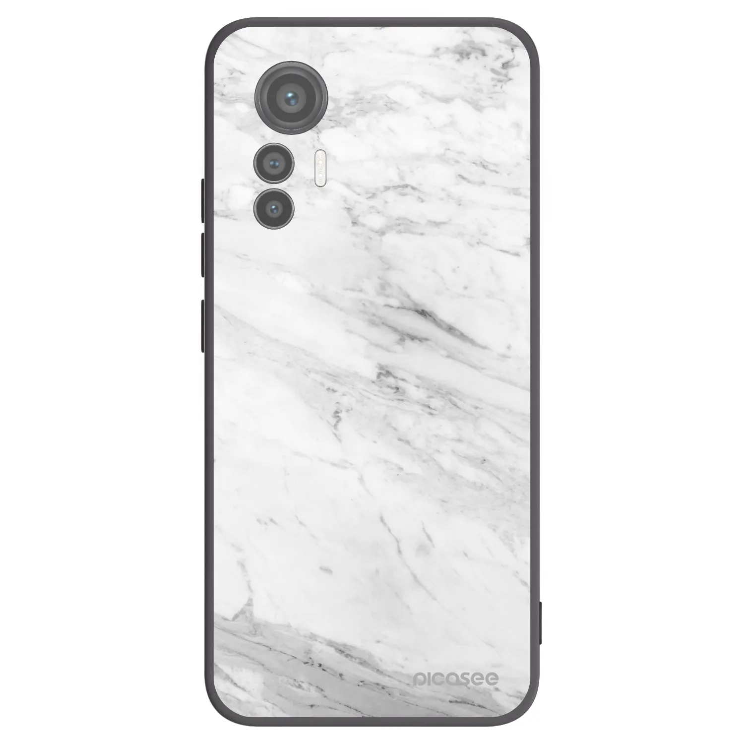 Picasee silikónový čierny obal pre Xiaomi 12 Lite - White marble