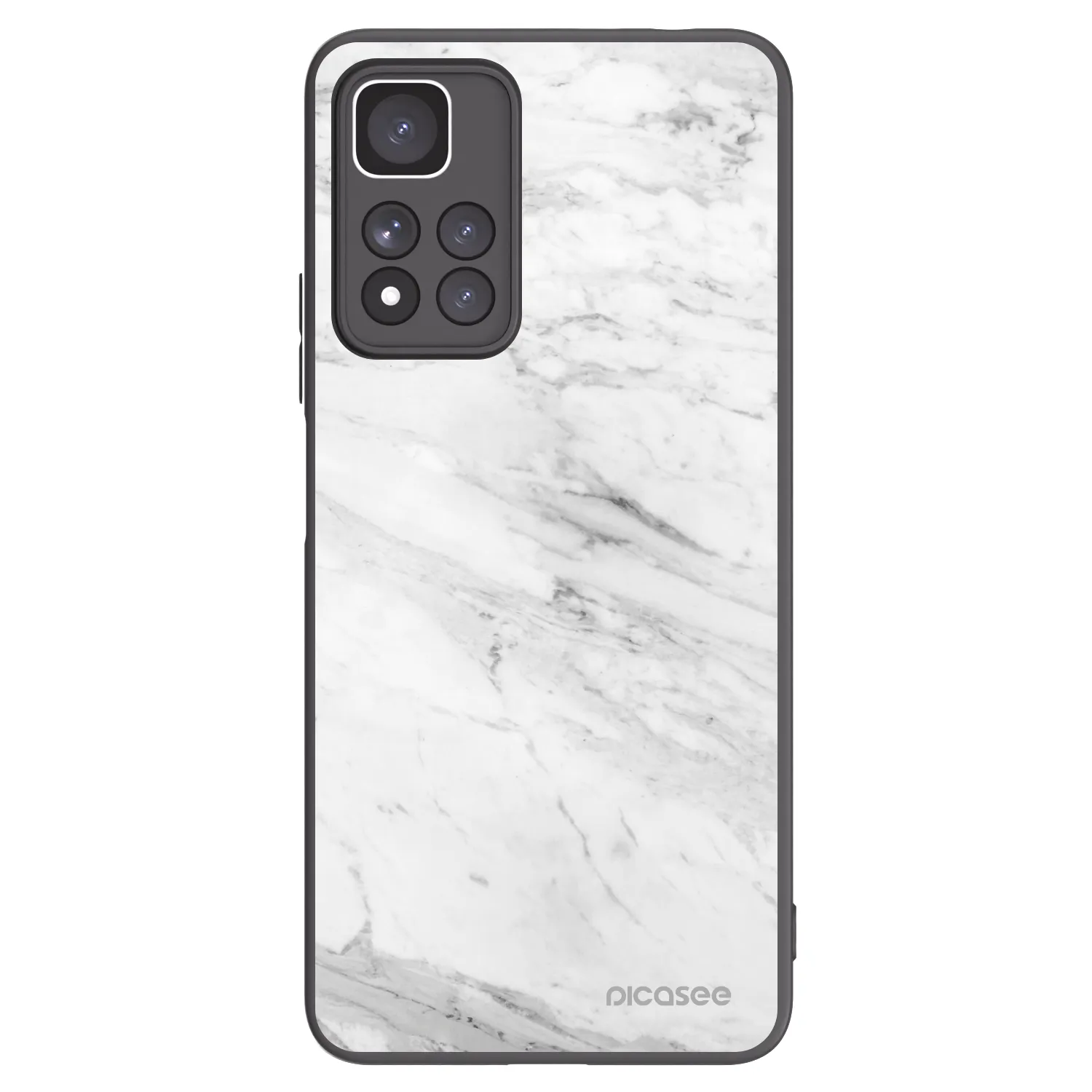 Picasee silikónový čierny obal pre Xiaomi Redmi Note 11 Pro+ 5G - White marble