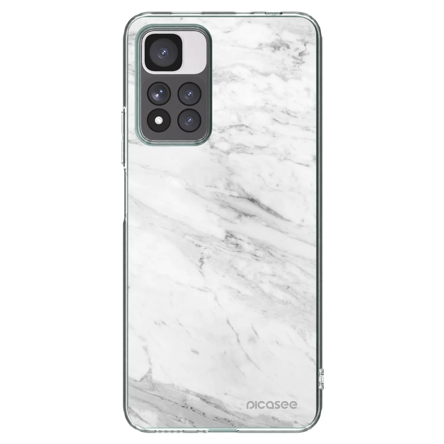 Picasee silikónový prehľadný obal pre Xiaomi Redmi Note 11 Pro+ 5G - White marble