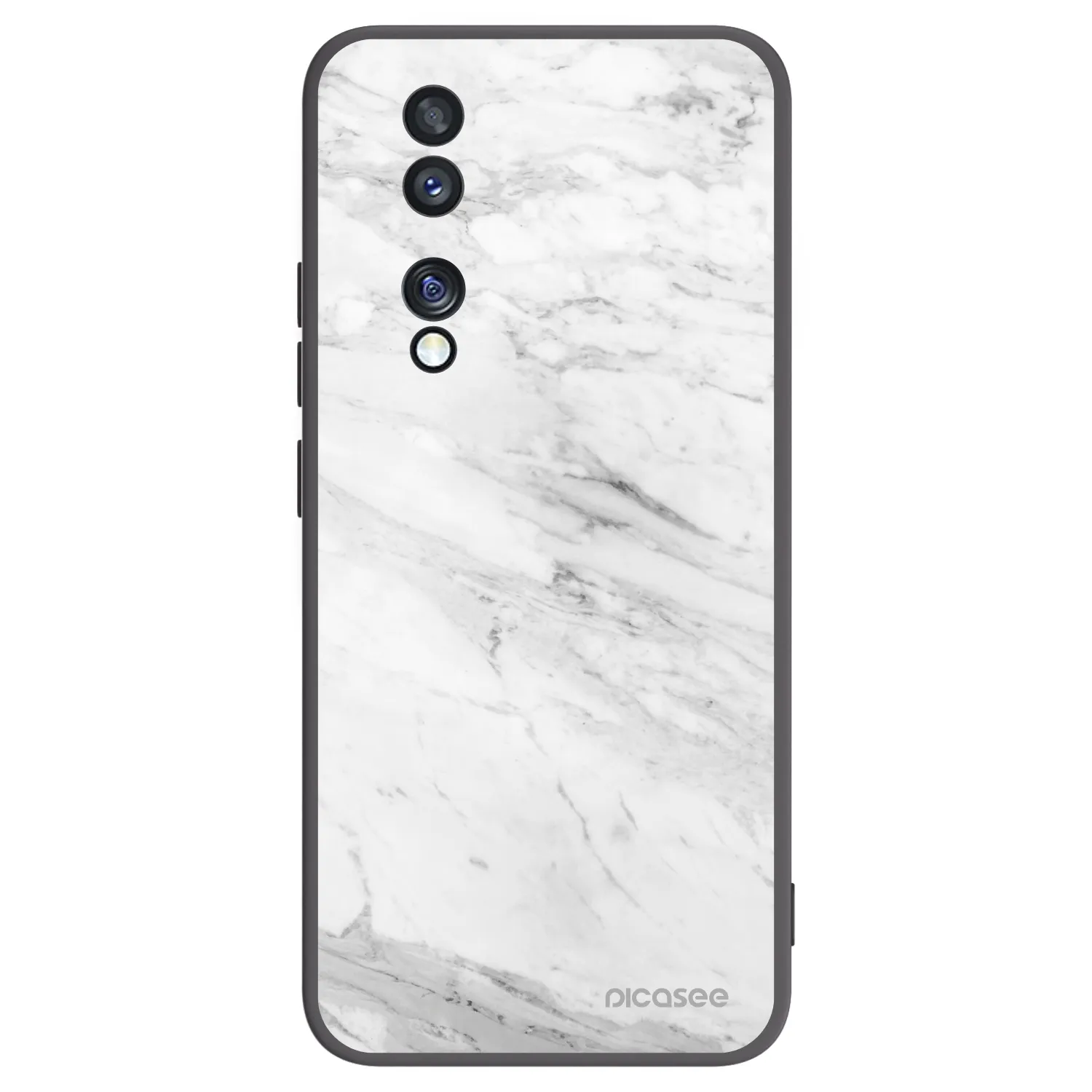 Picasee silikónový čierny obal pre Honor 70 - White marble