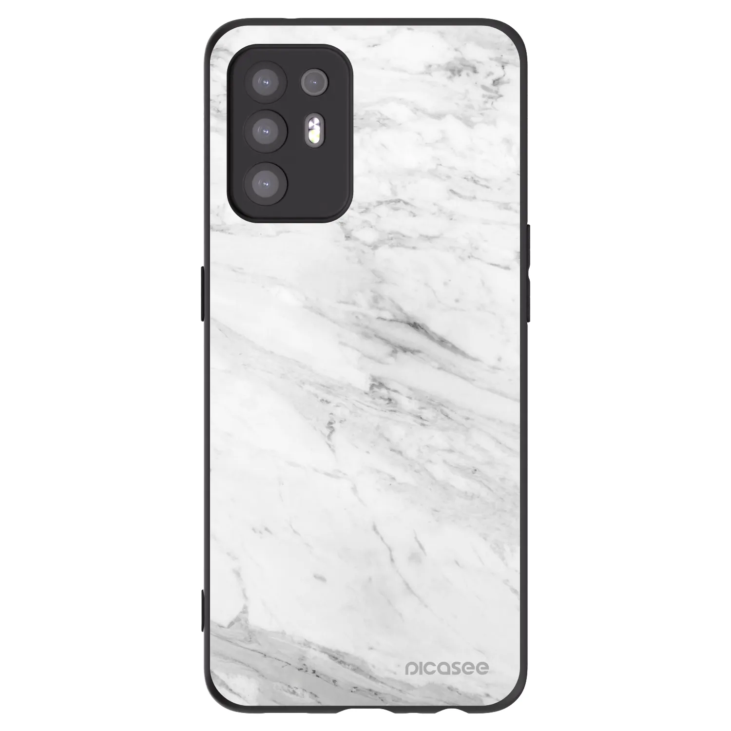 Picasee silikónový čierny obal pre OPPO A94 5G - White marble