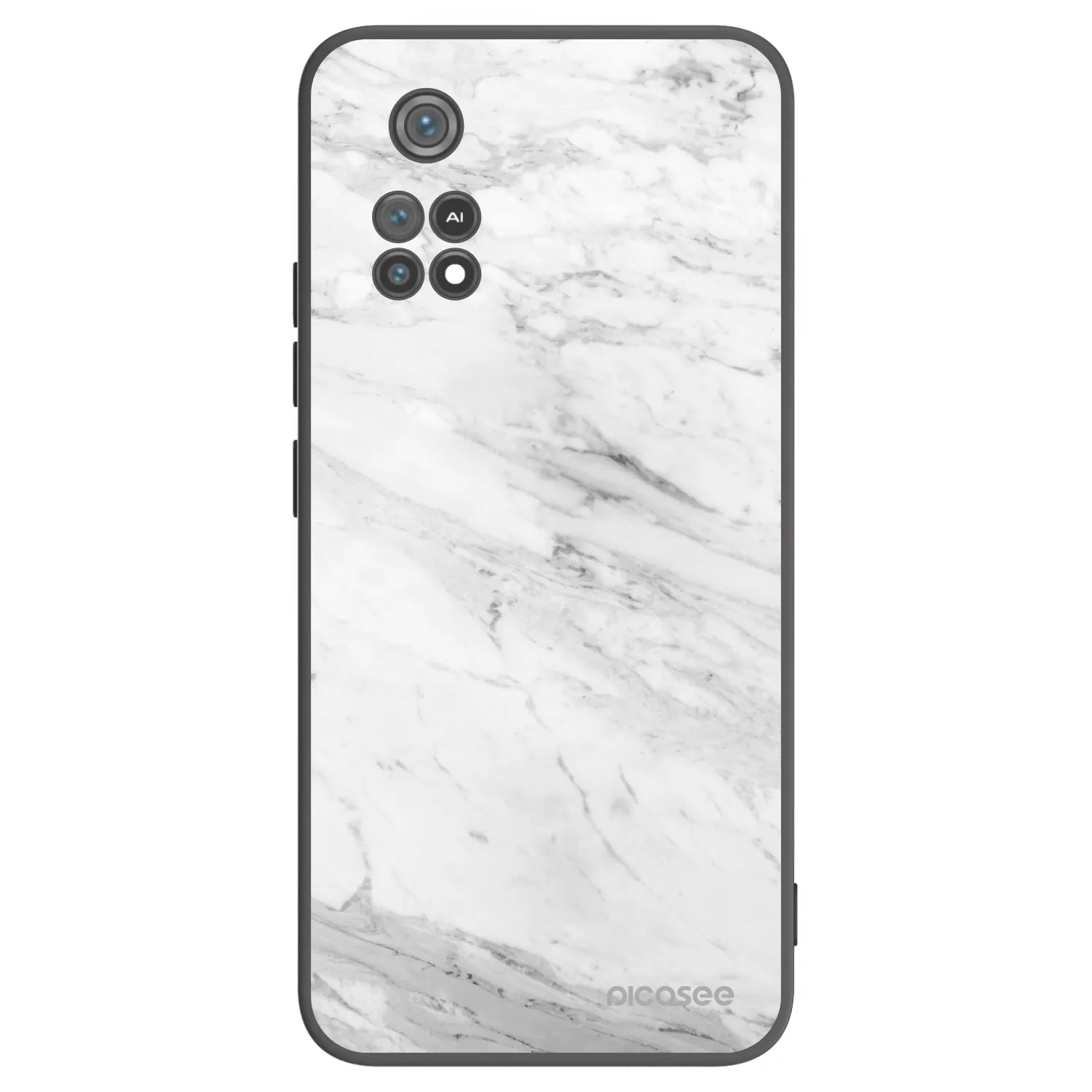 Picasee silikónový čierny obal pre Xiaomi Poco M4 Pro - White marble