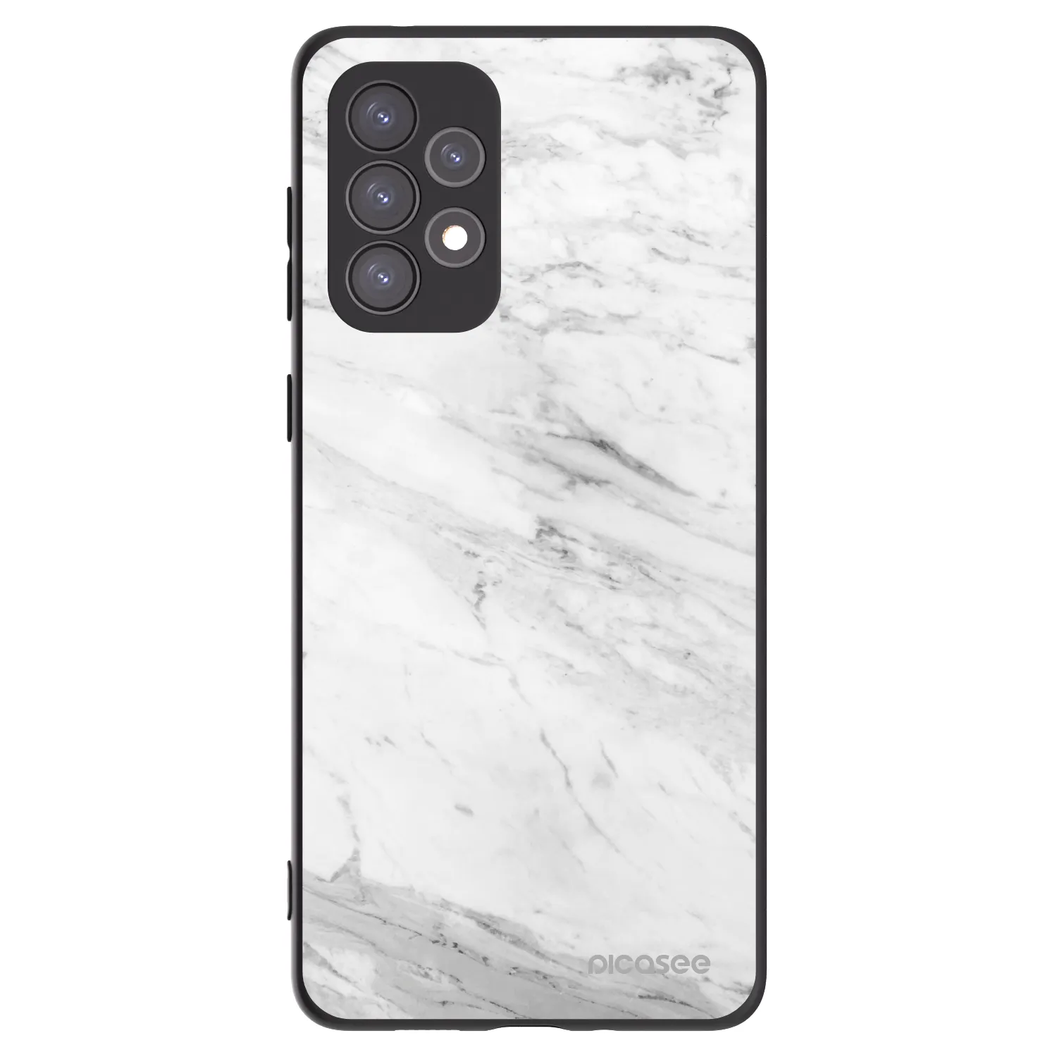 Picasee silikónový čierny obal pre Samsung Galaxy A73 5G - White marble