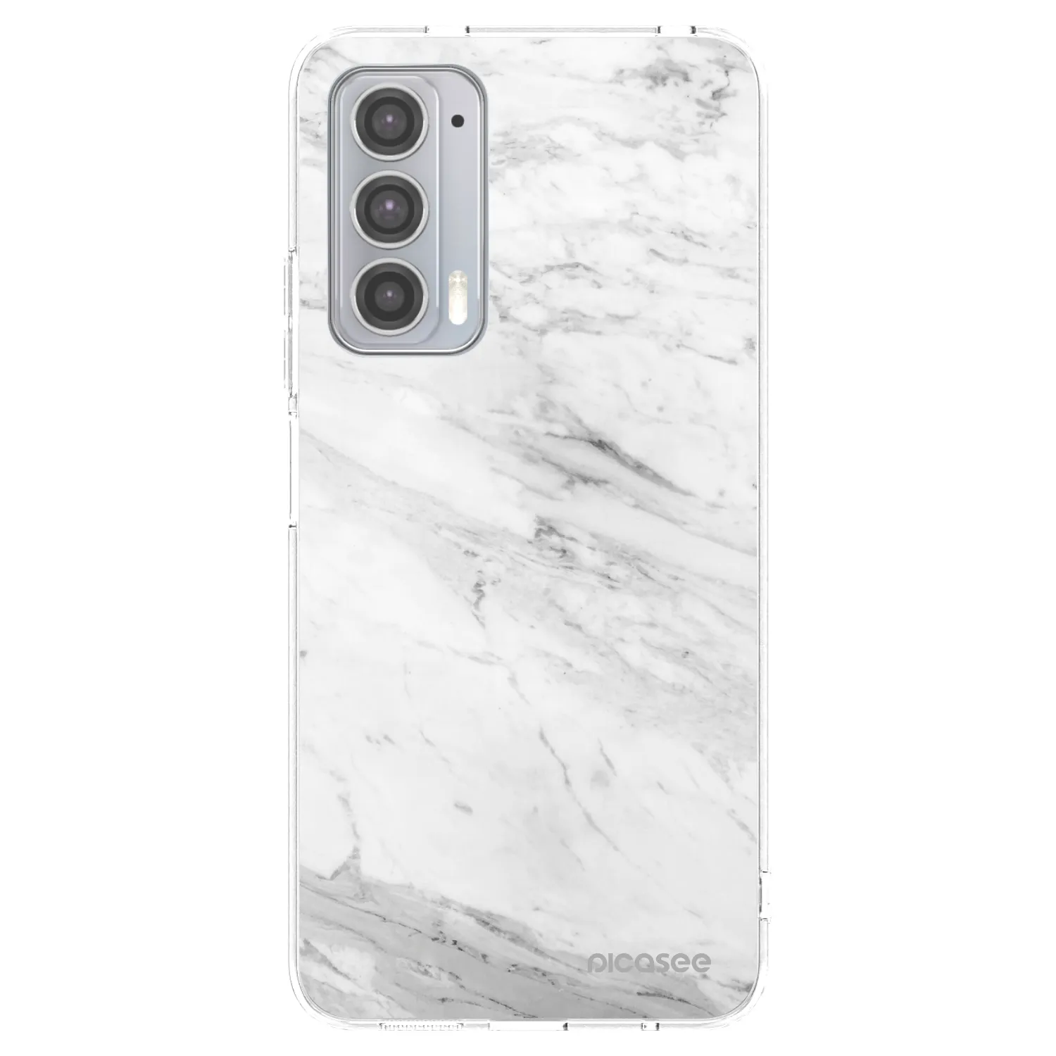 Picasee silikónový prehľadný obal pre Motorola Edge 20 - White marble