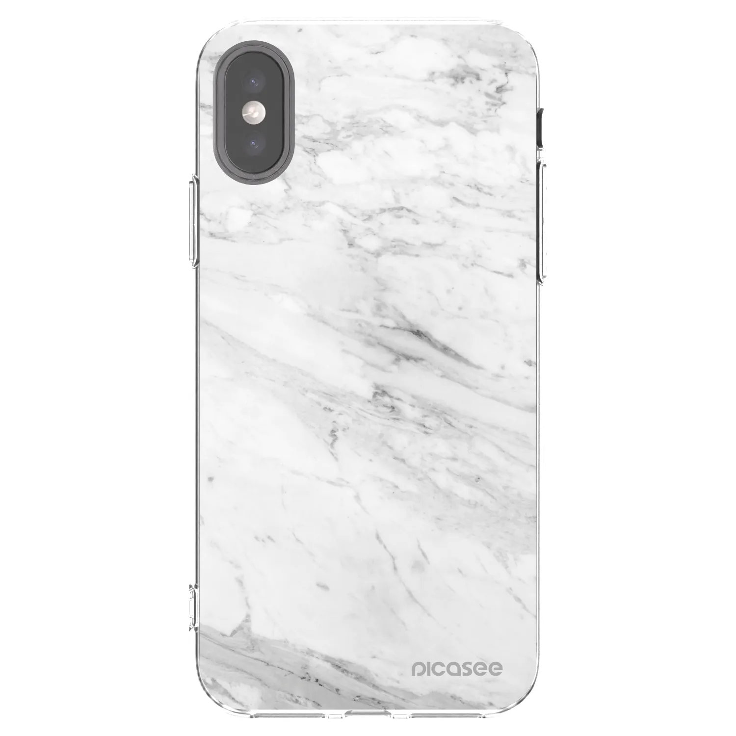 Picasee silikónový prehľadný obal pre Apple iPhone X/XS - White marble