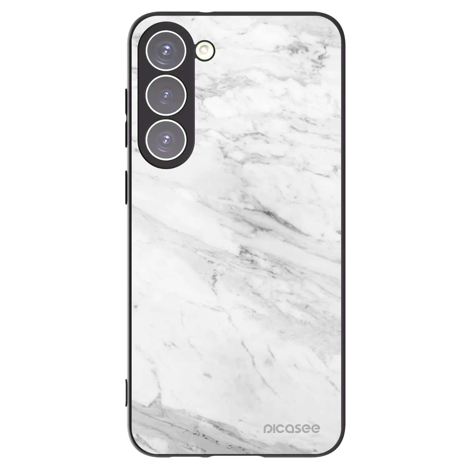 Picasee silikónový čierny obal pre Samsung Galaxy S23+ 5G - White marble