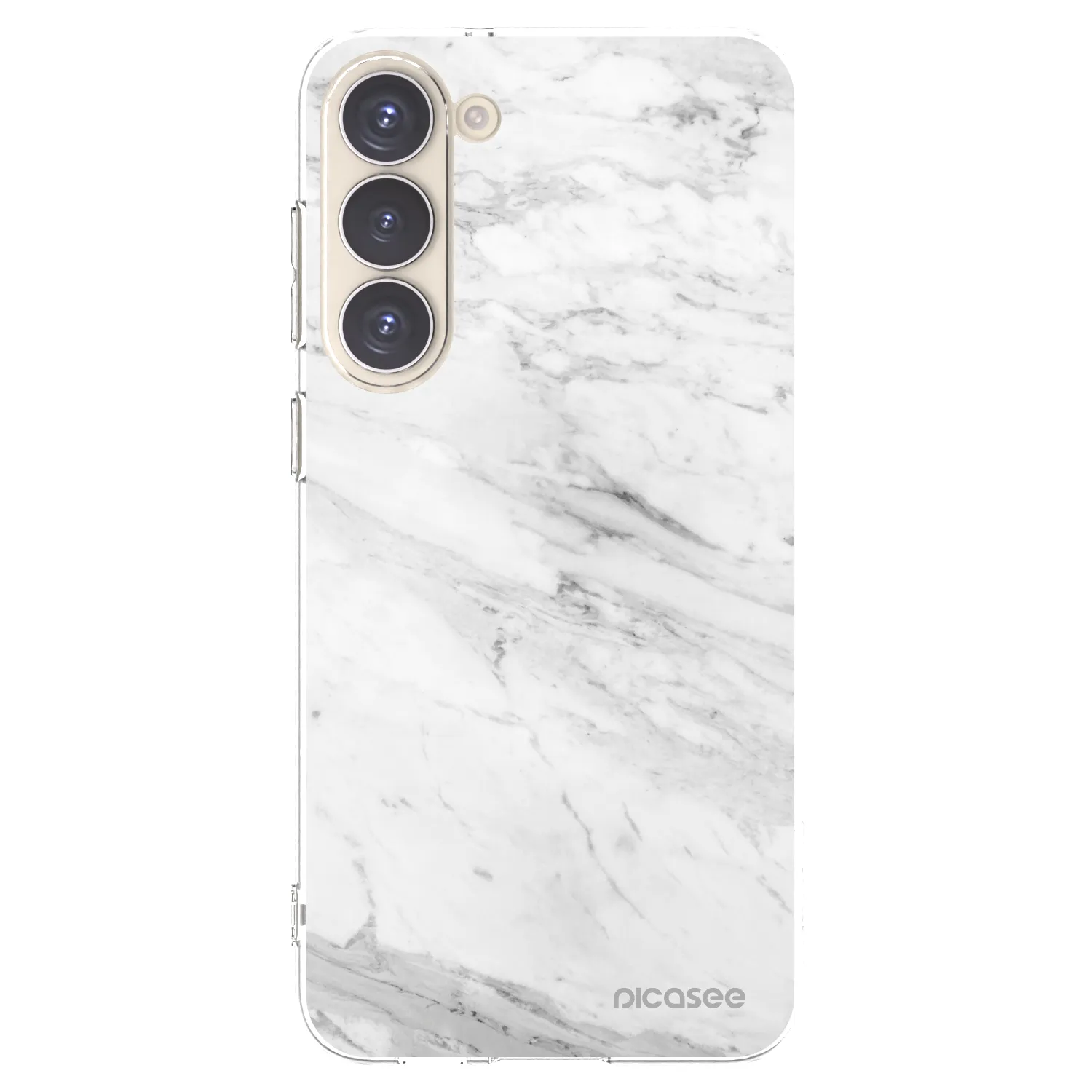 Picasee silikónový prehľadný obal pre Samsung Galaxy S23+ 5G - White marble