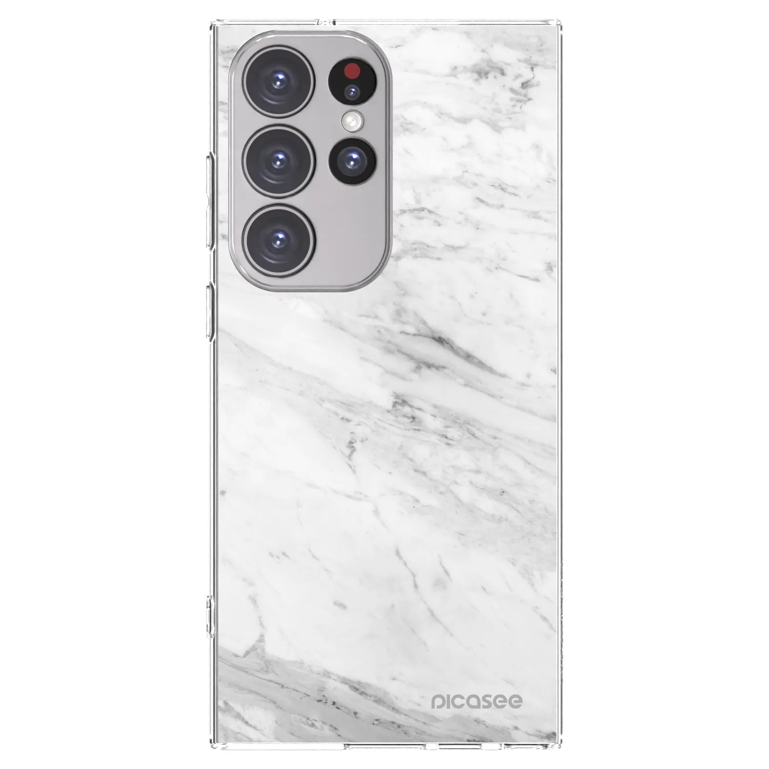 Picasee silikónový prehľadný obal pre Samsung Galaxy S23 Ultra 5G - White marble